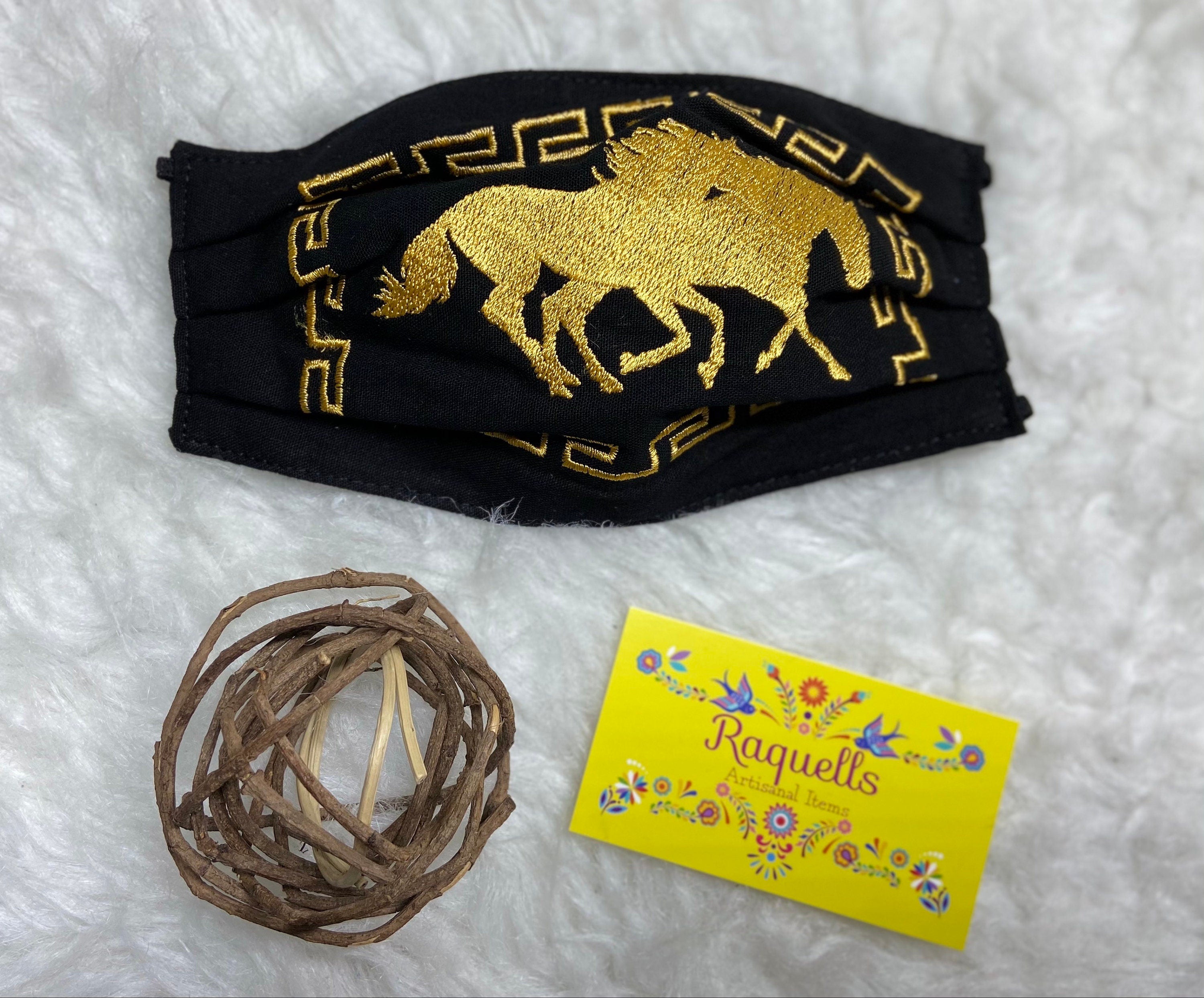 Image of Charro Style Embroidered Face Masks - Handmade Mexican Face Masks