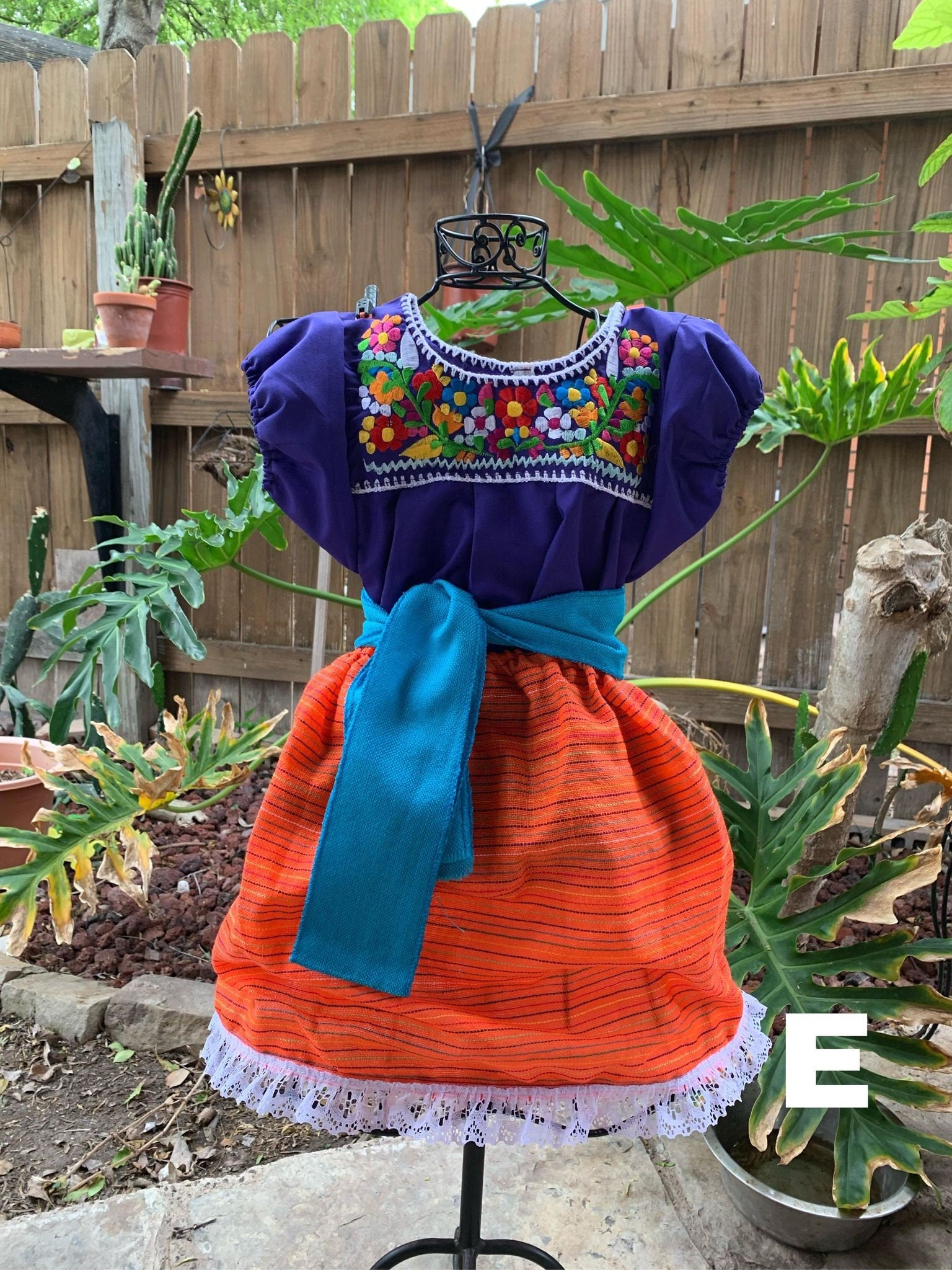 24 M Zarape Girls Artisanal Outfit - 3 piece Outfit Skirt, blouse and belt