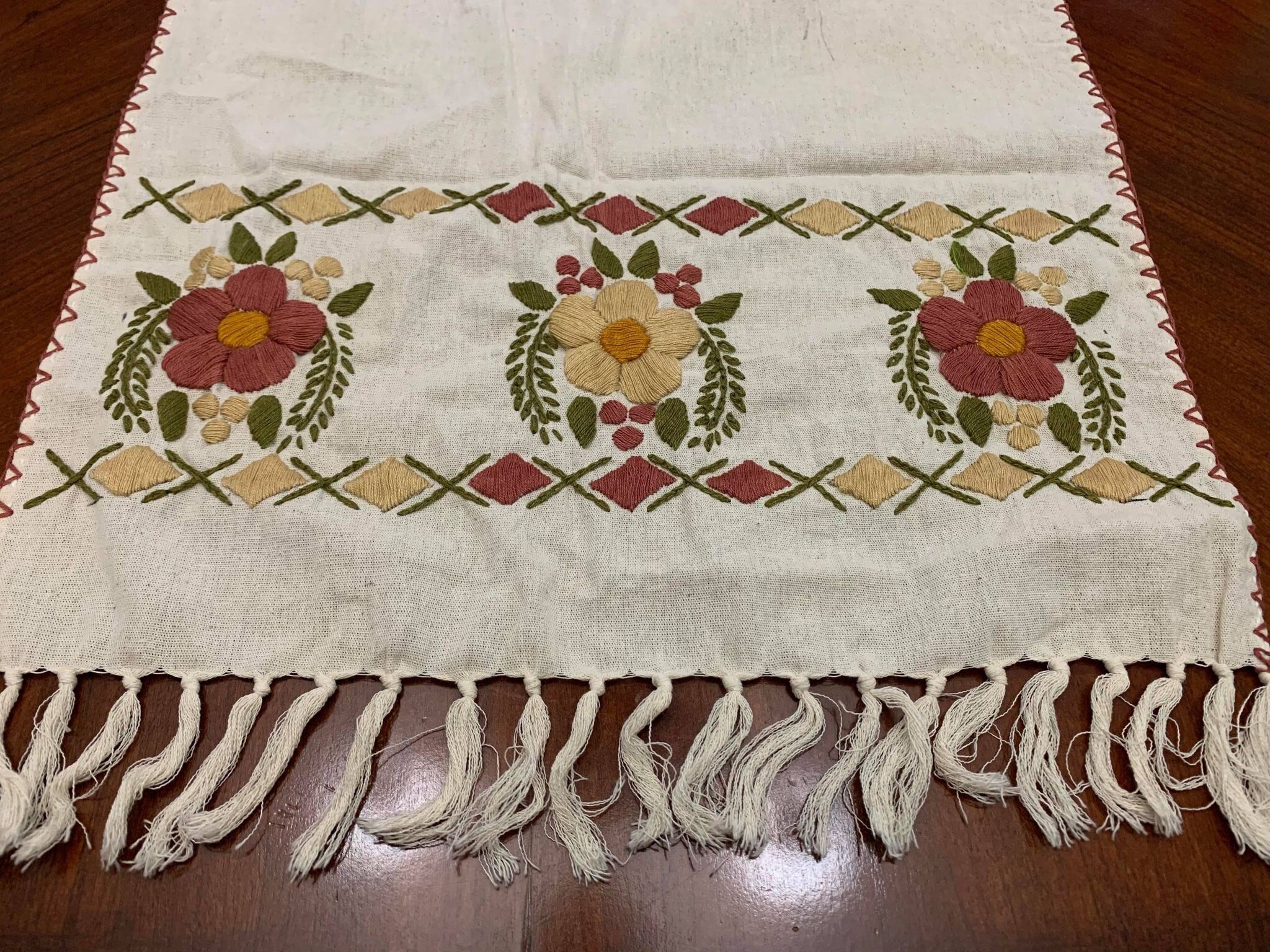 Image of Artisanal Handmade Table Runner - Mexican Table Runner - Artisan Made Table Runners