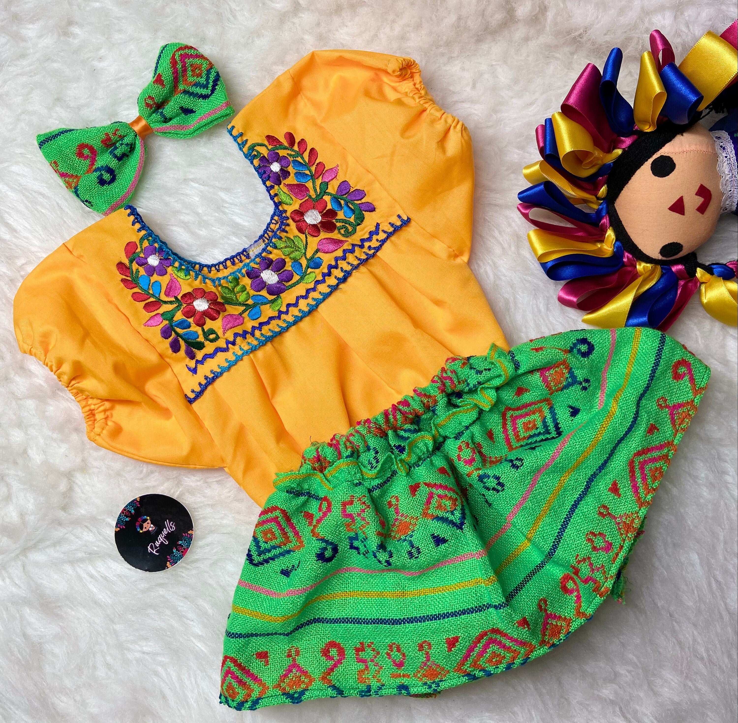 Image of 6-9 Months Baby Sarape Bloomers Sarape 3 piece Outfit w/Hairbow and Blouse is included