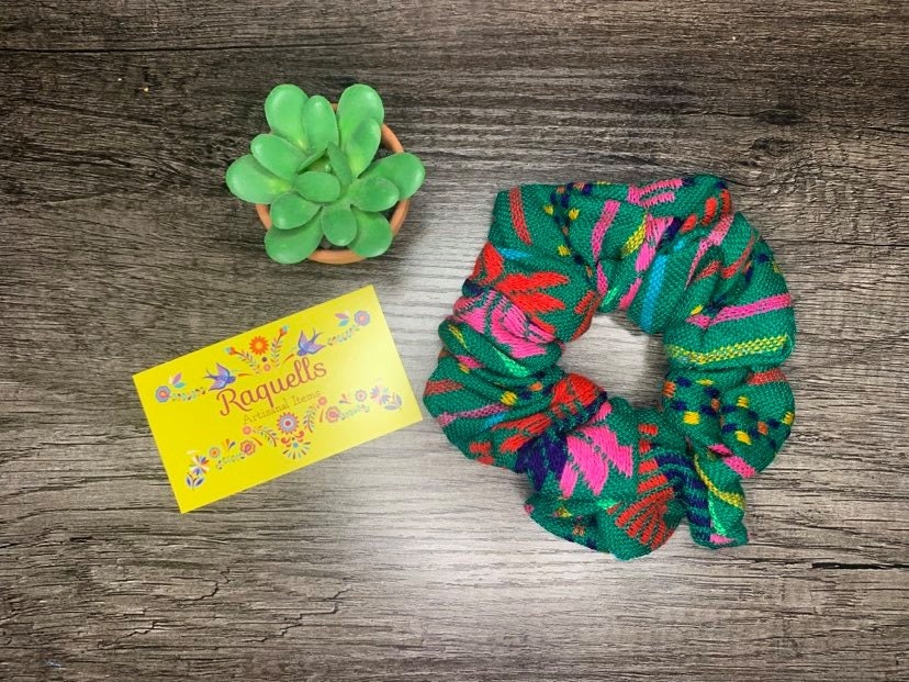 Image of Zarape Handmade Scrunchies - Artisanal Hair Ties - Mexican Scrunchies