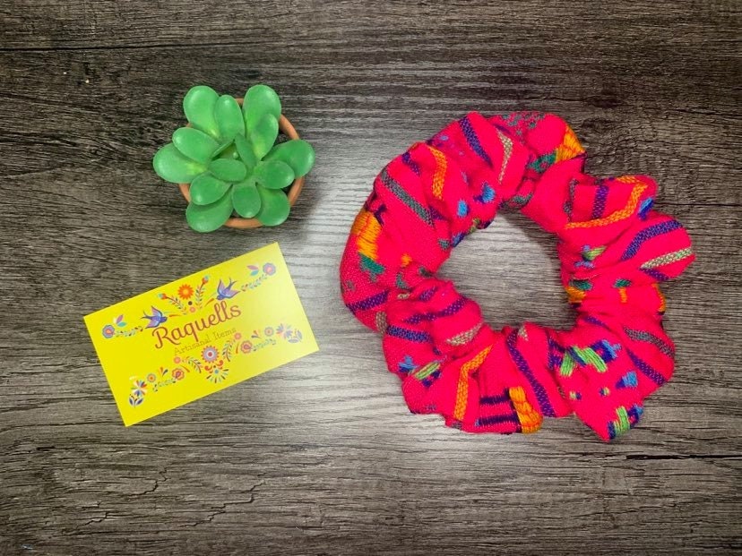 Image of Zarape Handmade Scrunchies - Artisanal Hair Ties - Mexican Scrunchies