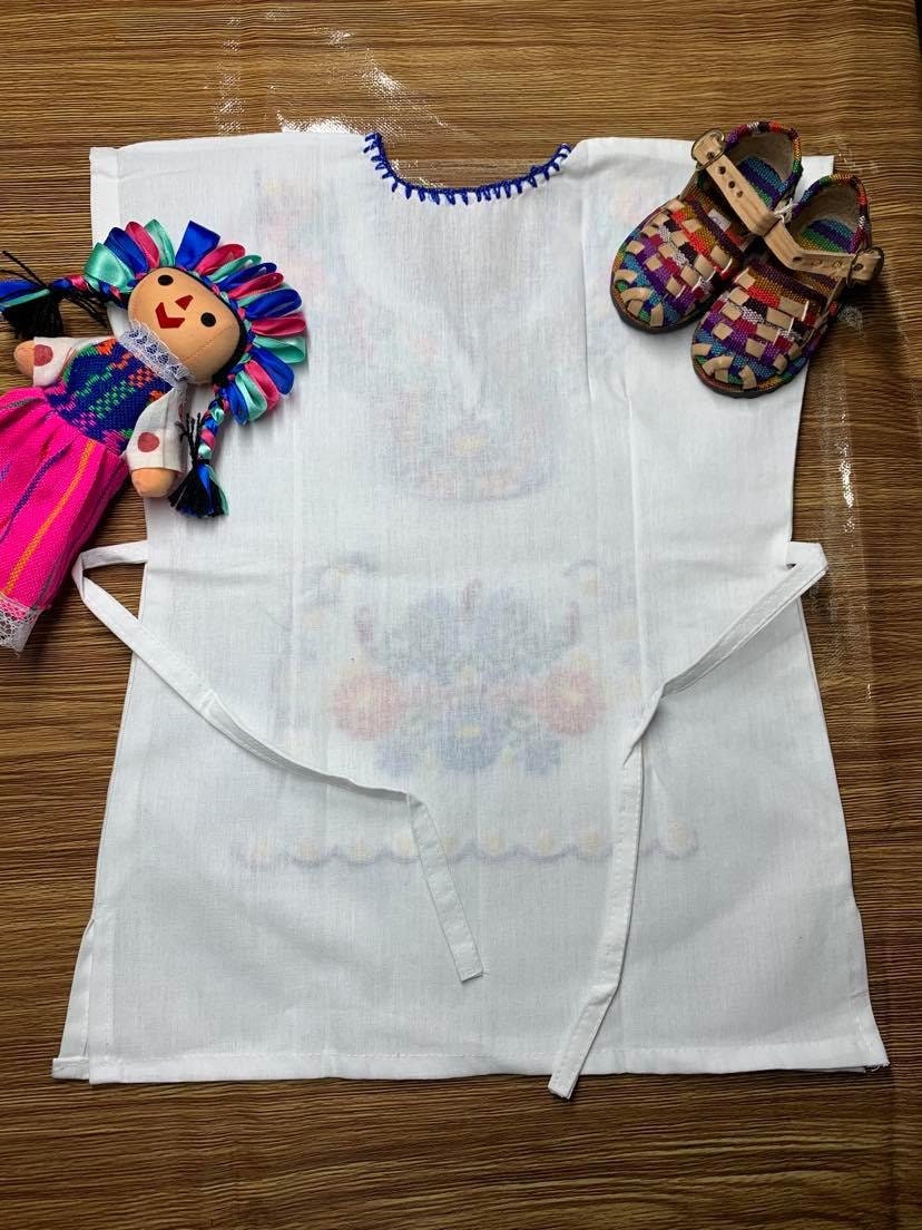 Image of Mexican Floral Embroidered Girls Dress - Handcrafted Floral Dress
