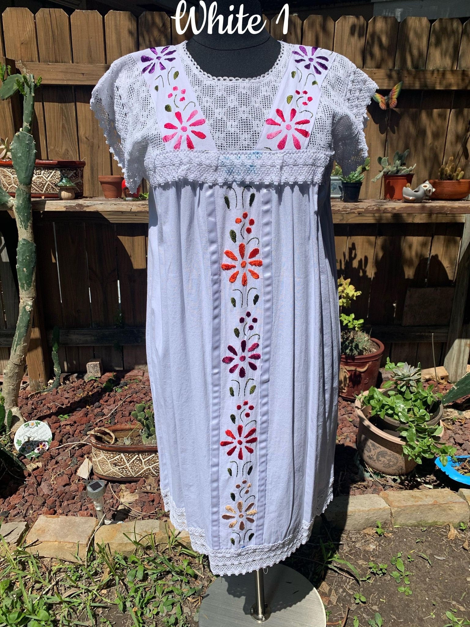 Puebla, Mexican Embroidered Dress - Traditional Artisanal Dress