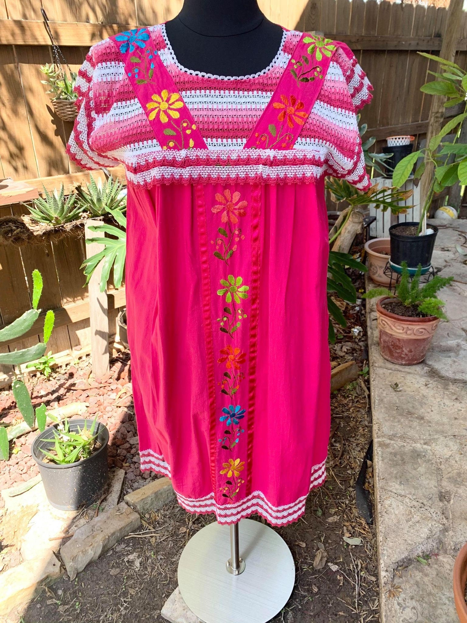 Image of Puebla, Mexican Embroidered Dress - Traditional Artisanal Dress