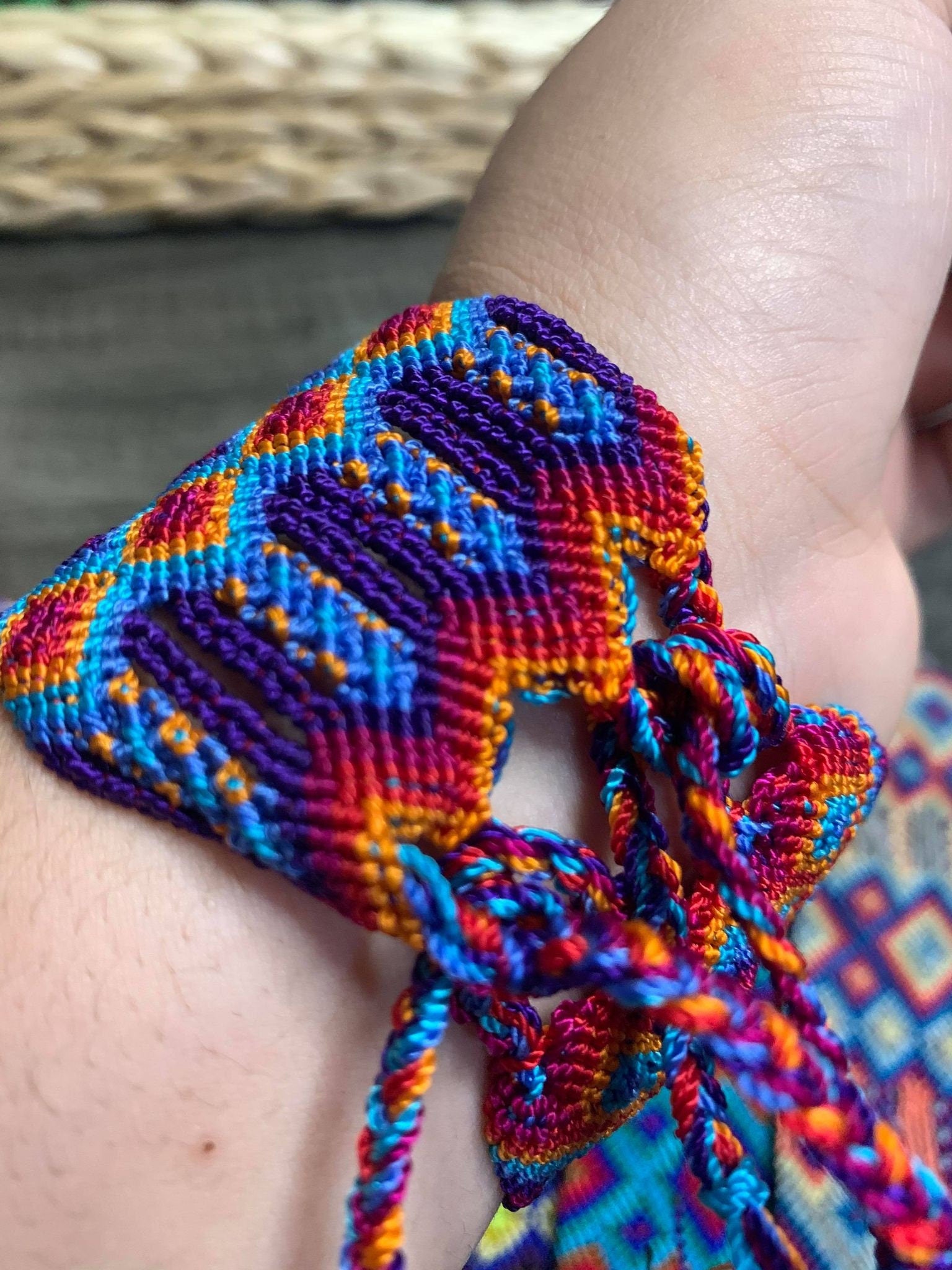 Image of Mexican Handwoven Cuff Friendship Bracelet - Artisan Made Friendship Bracelet