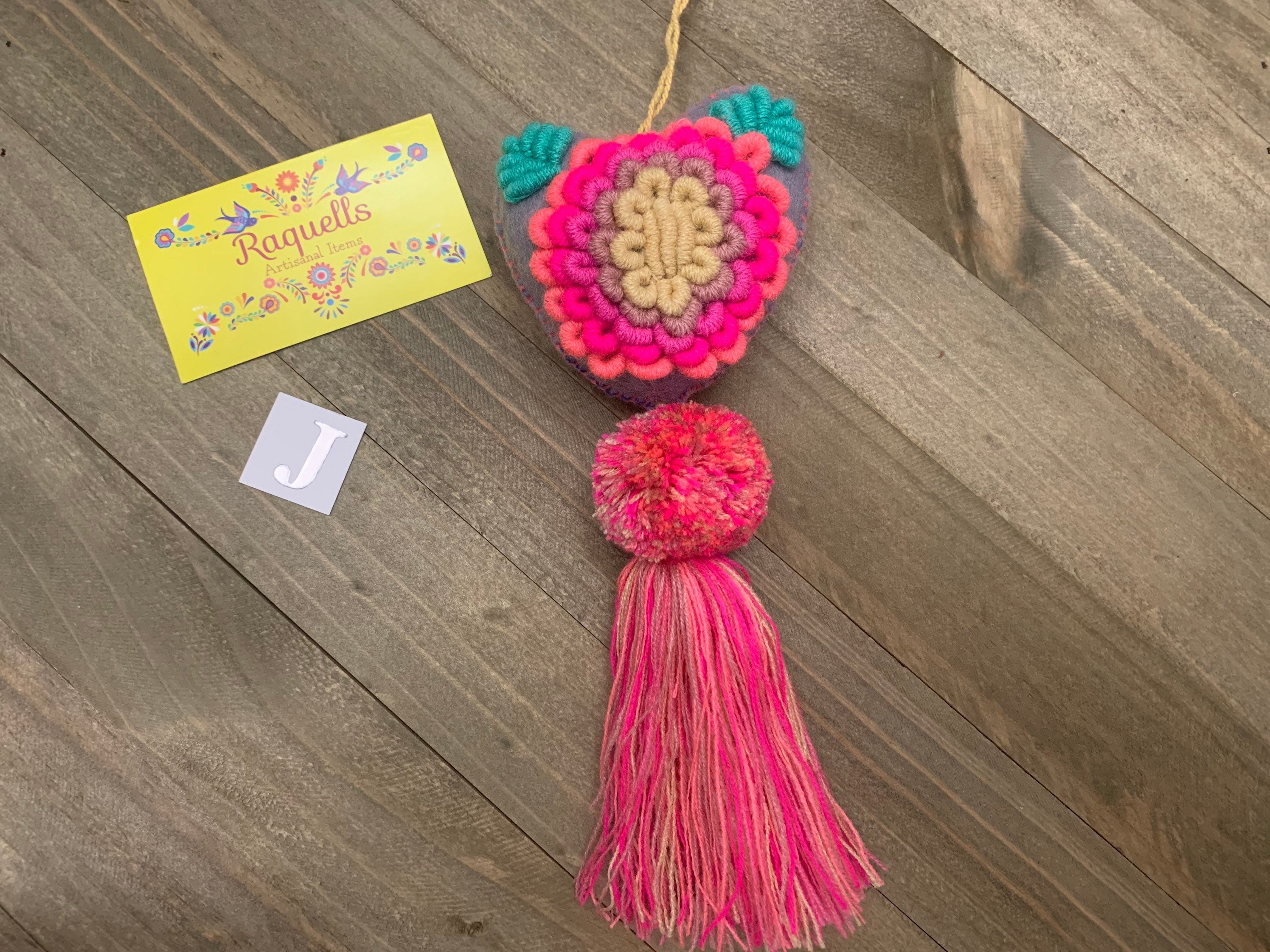 Image of Artisan Made Rococo Heart Tassels - Handmade Tassel Charms