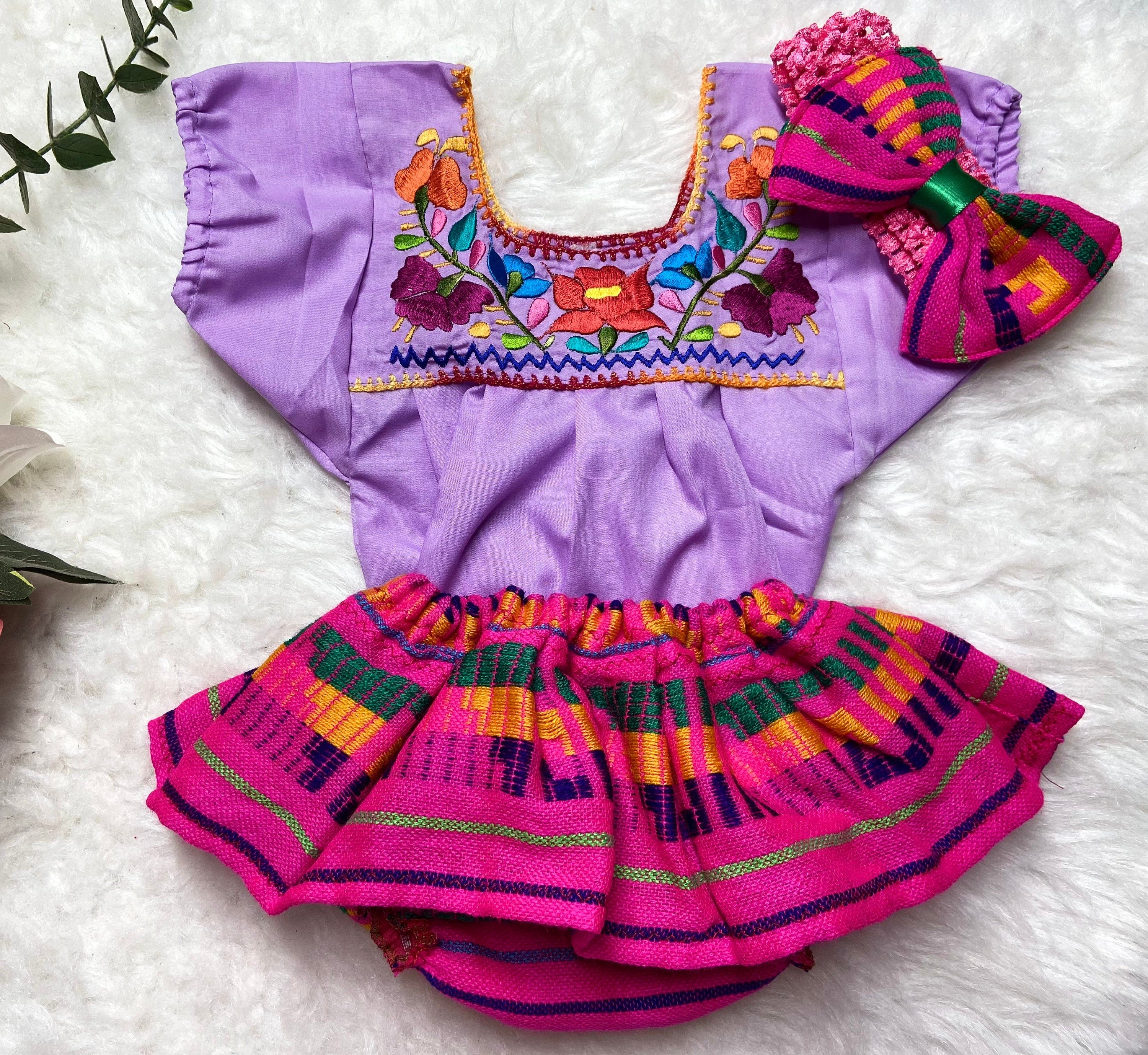 Image of 0-3 Months Baby Sarape Bloomers, 3 piece Outfit w/Hairbow, blouse is included