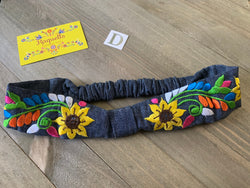 Image of Artisan Made Sunflower Embroidered Headband - Artisanal Turbans from Chiapas