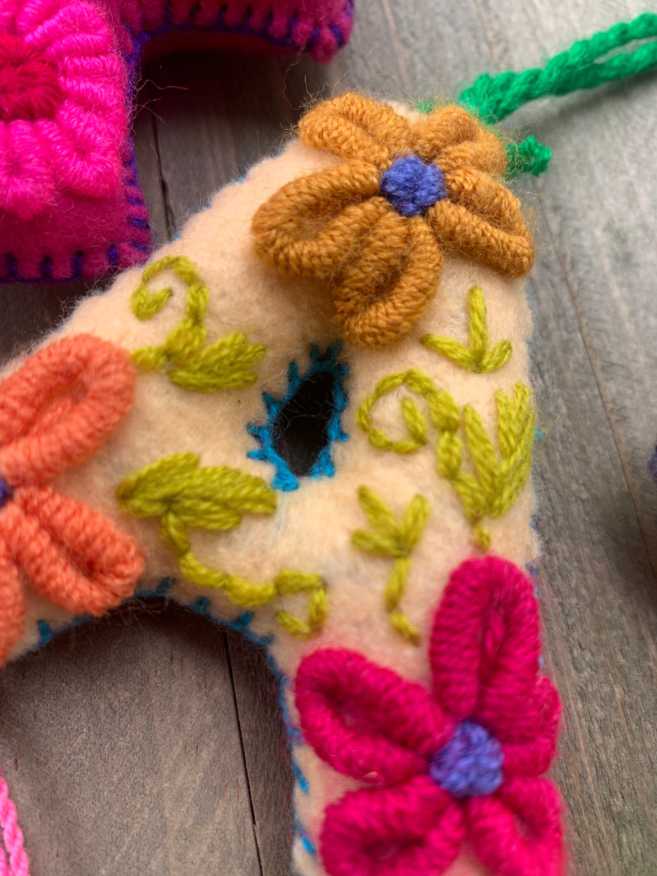 Image of Embroidered Letter pompom - Artisanal Initial pompom