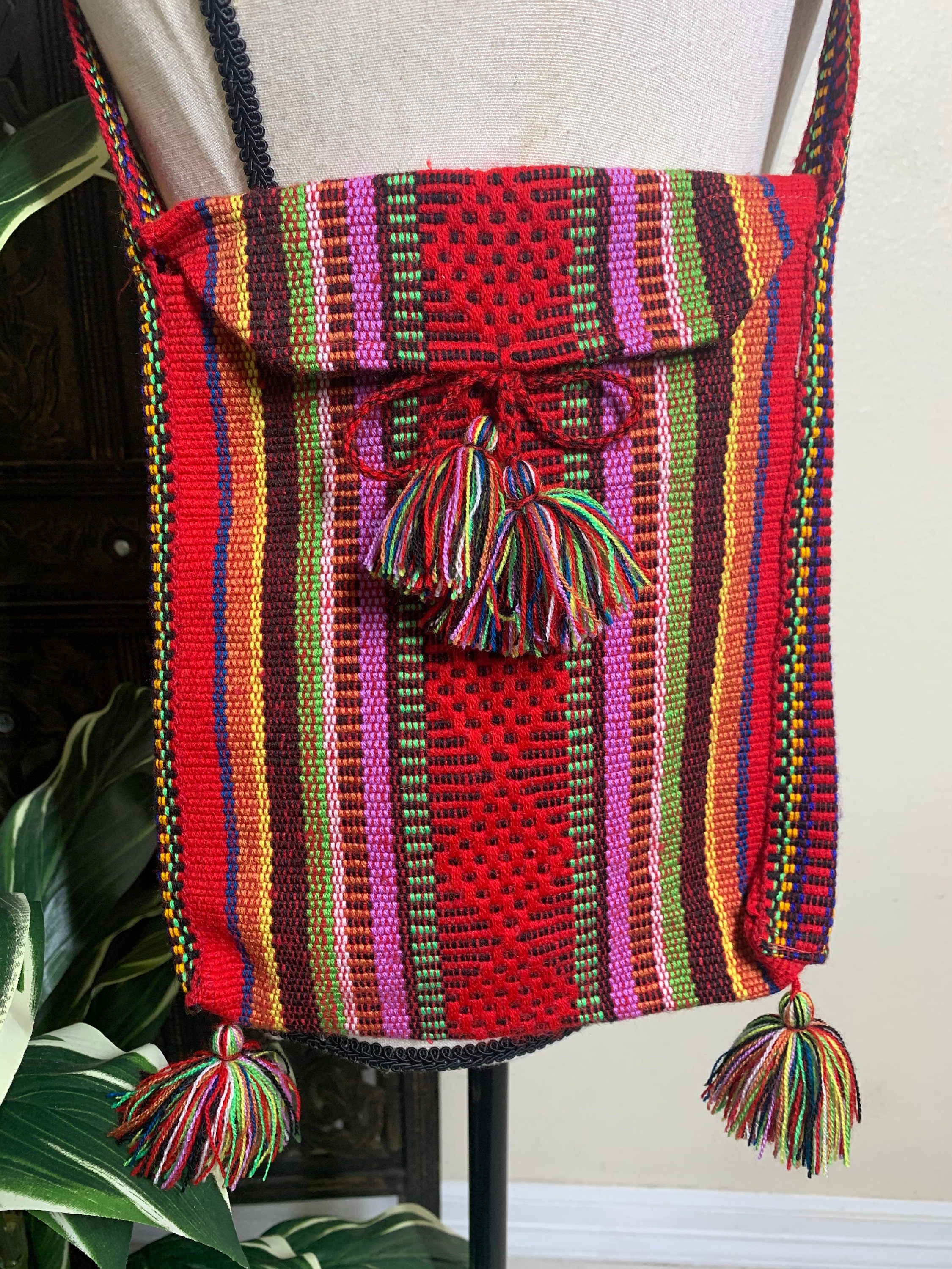 Image of Handmade Rainbow Messenger Bag - Boho Crossbody Bag