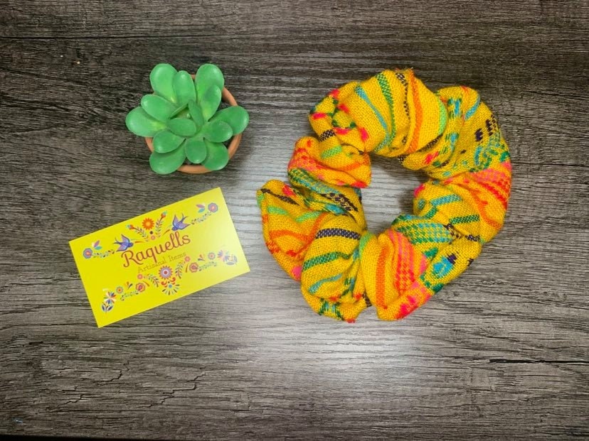 Image of Zarape Handmade Scrunchies - Artisanal Hair Ties - Mexican Scrunchies