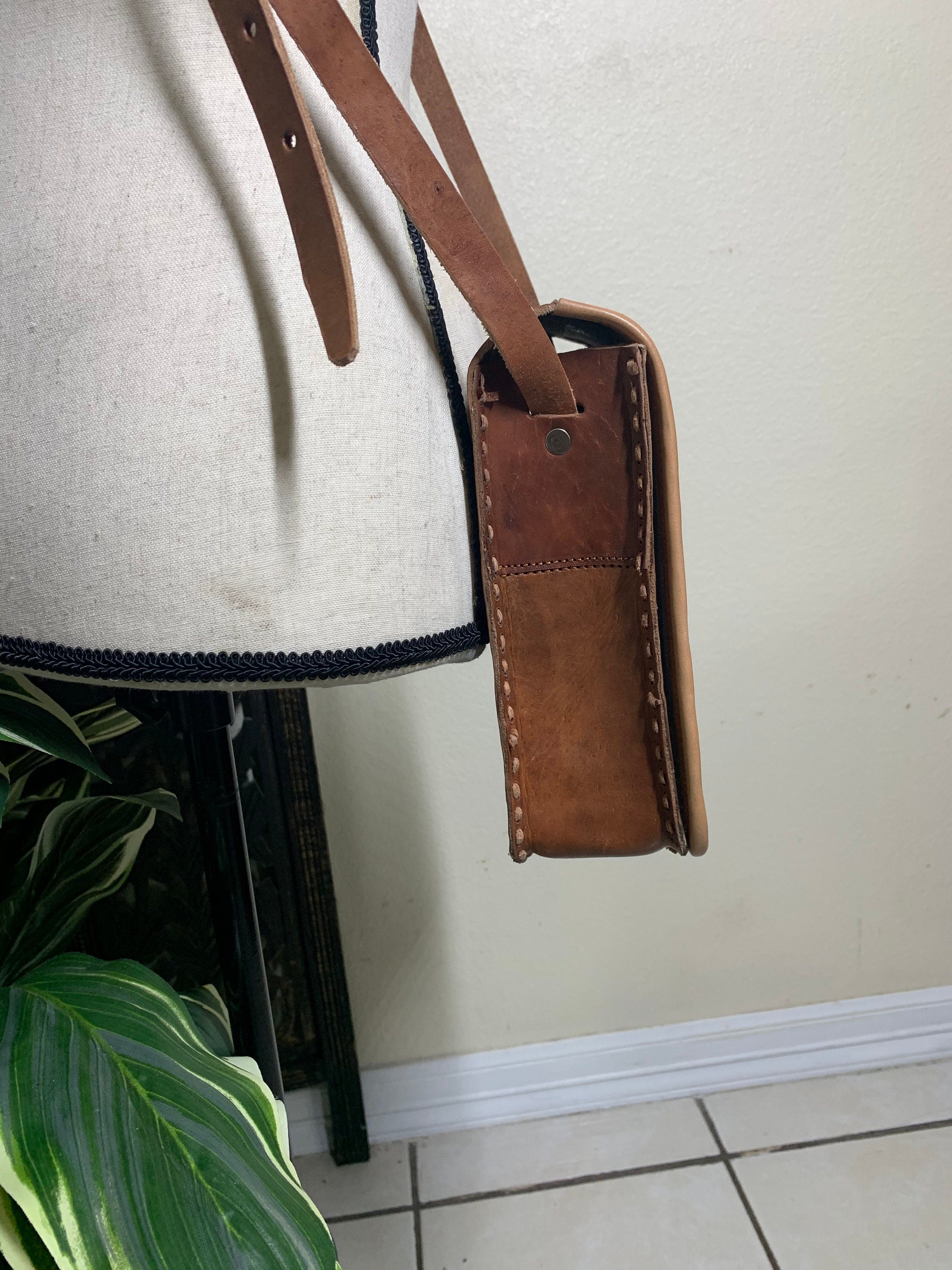 Image of Embroidered Genuine Leather Bag - Handmade Sunflower Side Bag