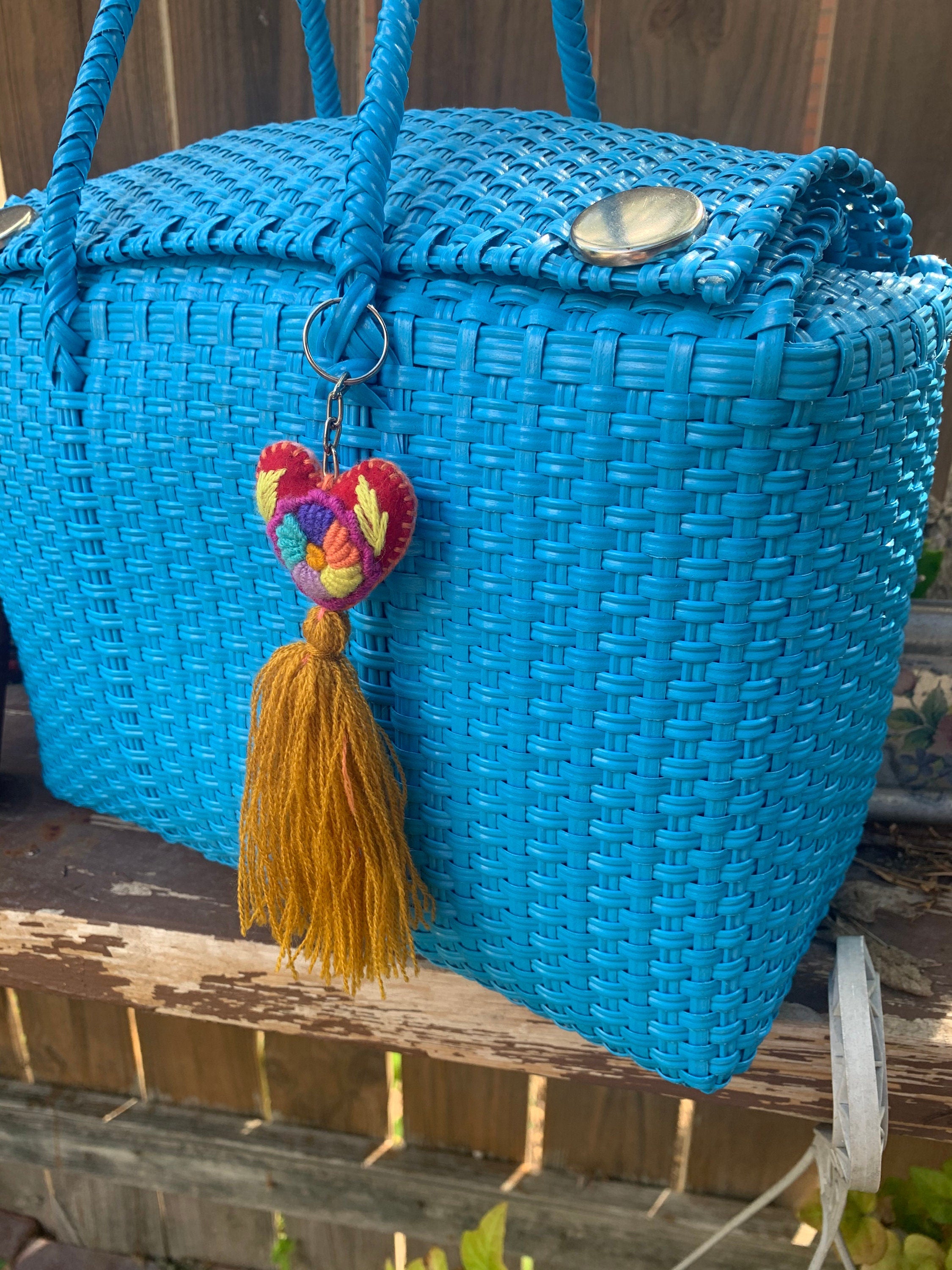 Handwoven Recycled Sky Blue Shoulder Bag - Artisan Made Purse from Chiapas, Mexico