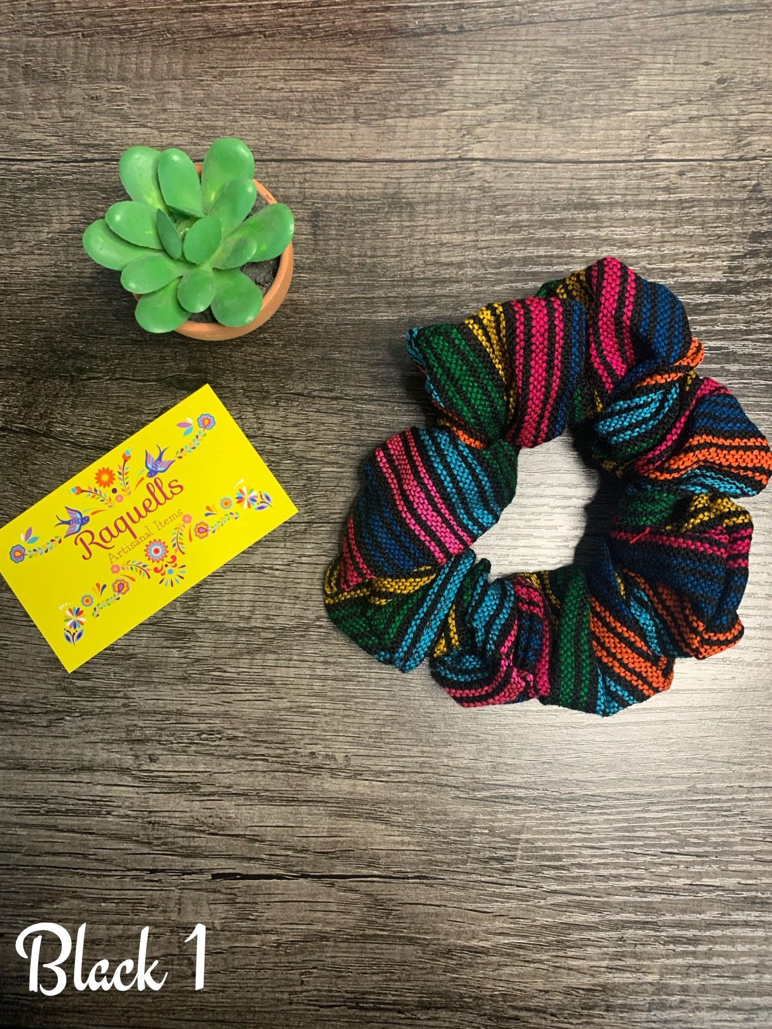 Image of Zarape Handmade Scrunchies - Artisanal Hair Ties - Mexican Scrunchies