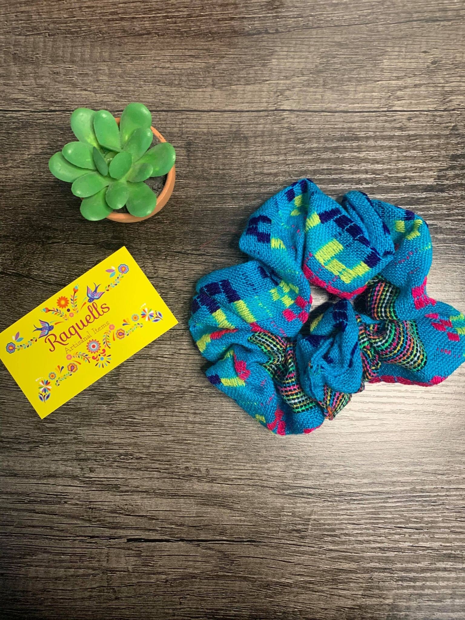 Image of Zarape Handmade Scrunchies - Artisanal Hair Ties - Mexican Scrunchies