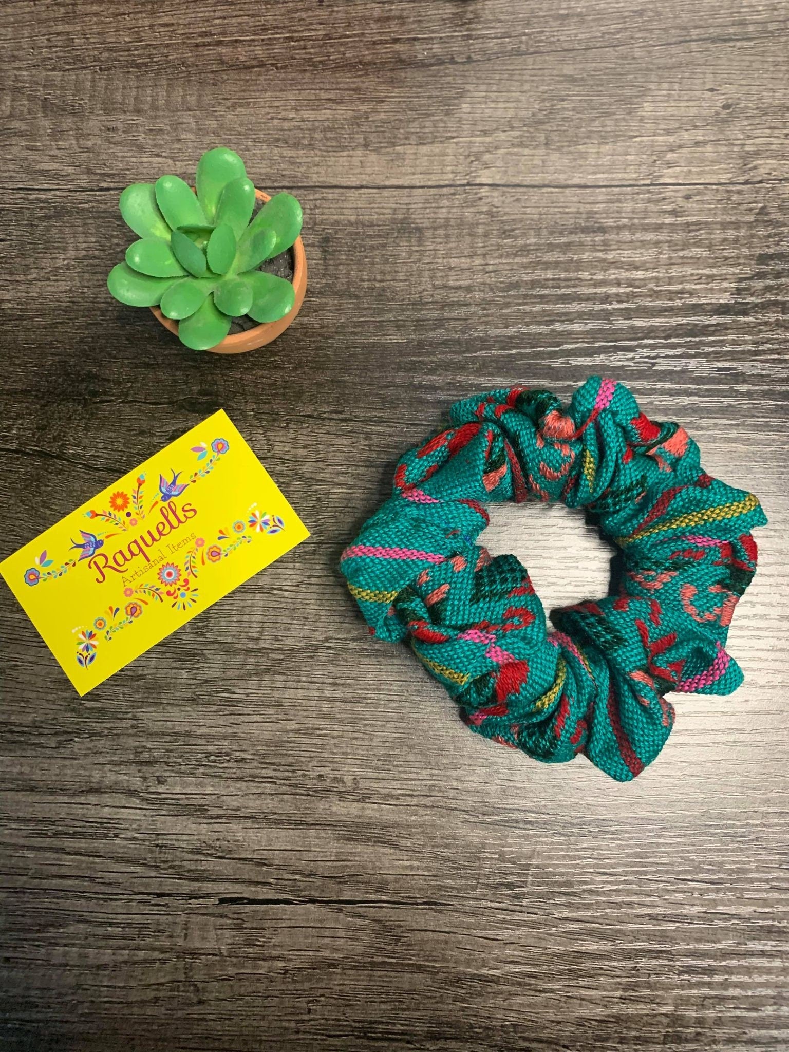 Image of Zarape Handmade Scrunchies - Artisanal Hair Ties - Mexican Scrunchies