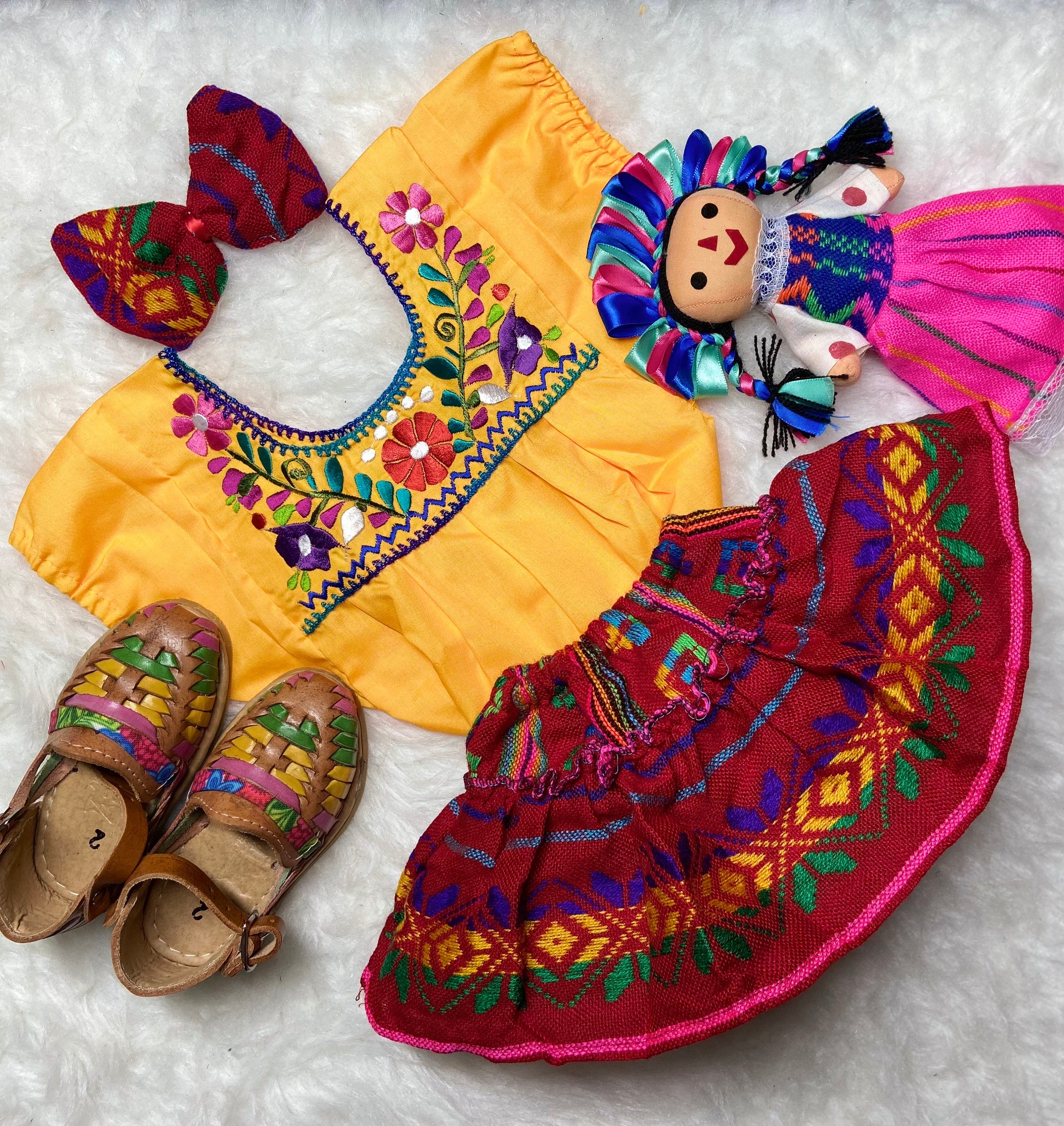 Image of 0-3 Months Baby Sarape Bloomers, 3 piece Outfit w/Hairbow, blouse is included