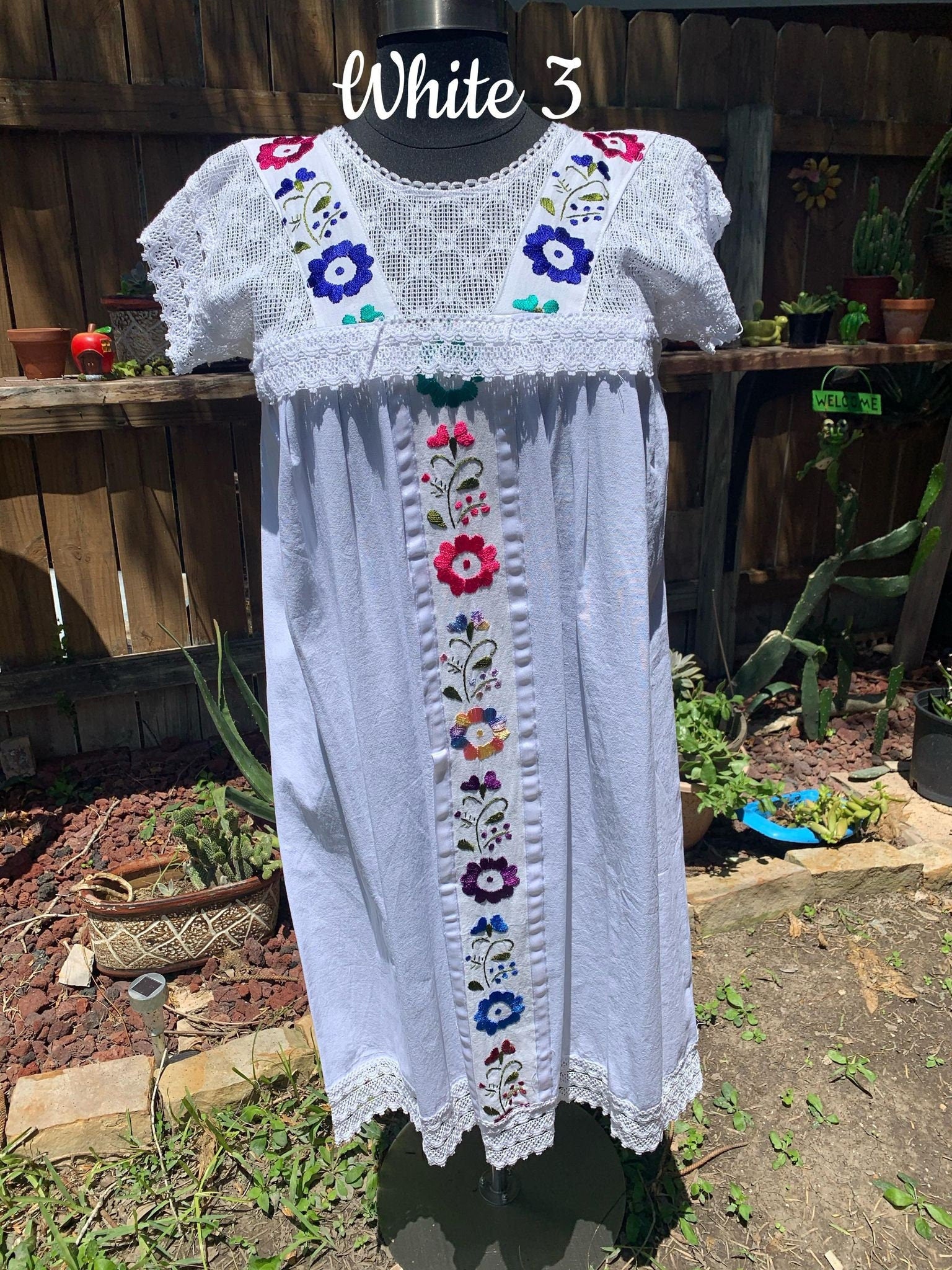 Image of Puebla, Mexican Embroidered Dress - Traditional Artisanal Dress