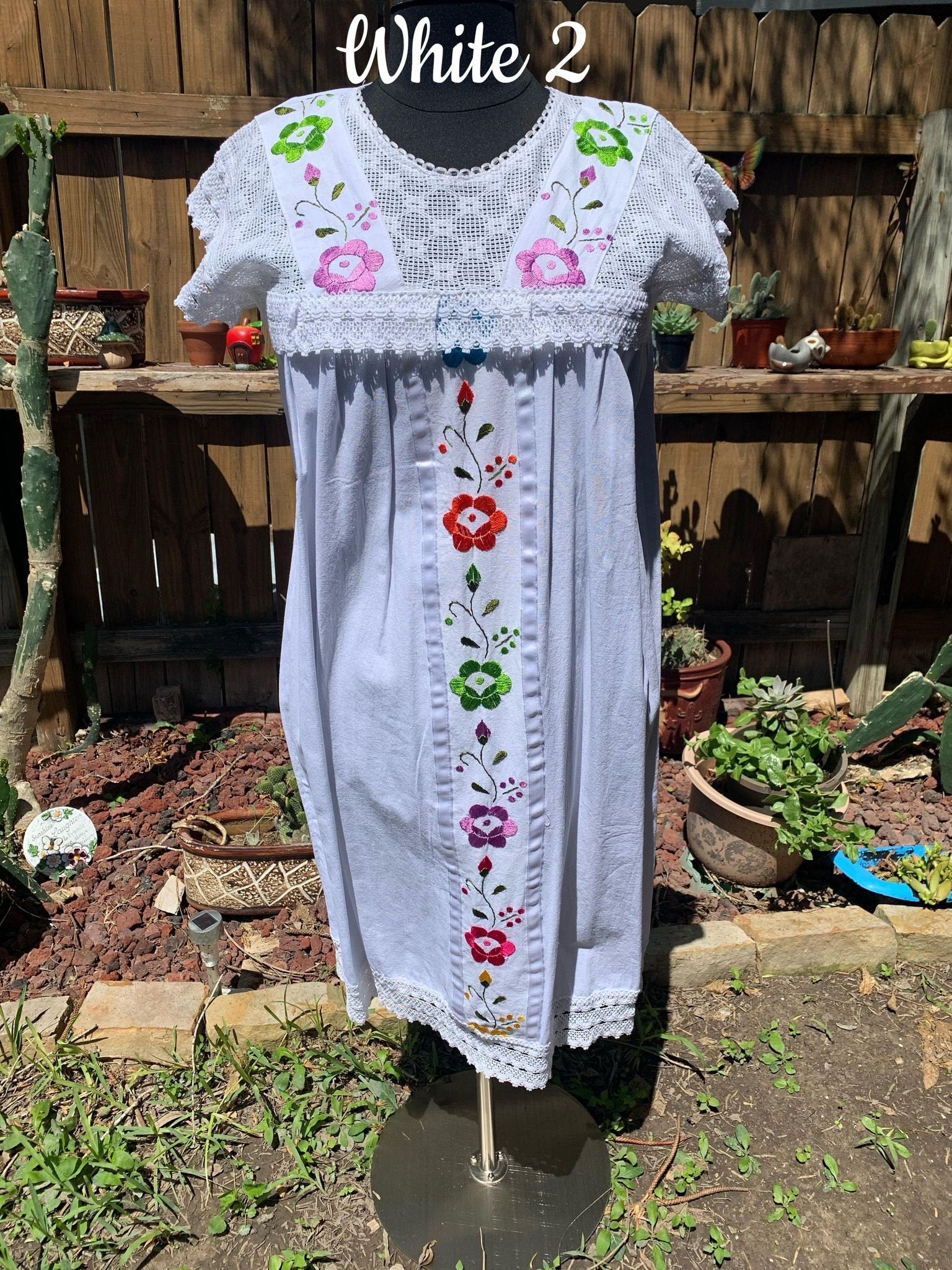 Image of Puebla, Mexican Embroidered Dress - Traditional Artisanal Dress