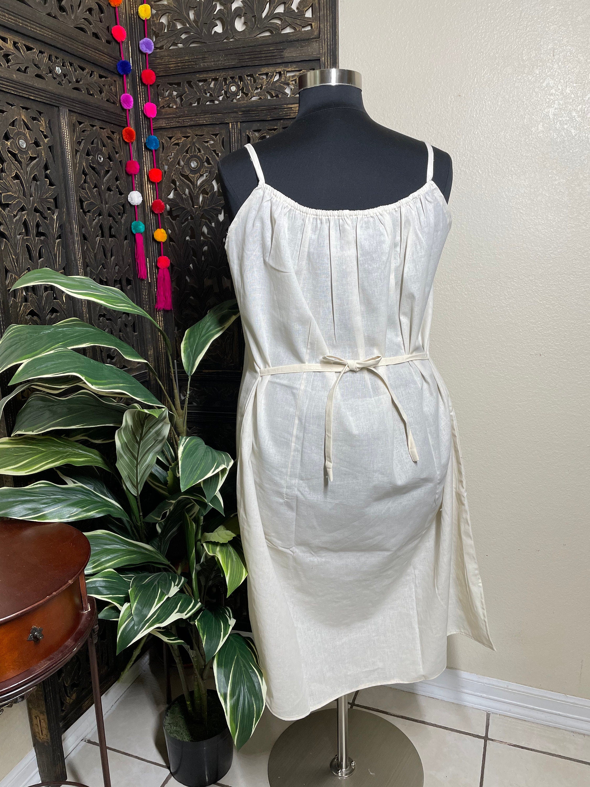 Image of Plus Size Embroidered Mexican Halter Dress - Handmade Artisanal Dress