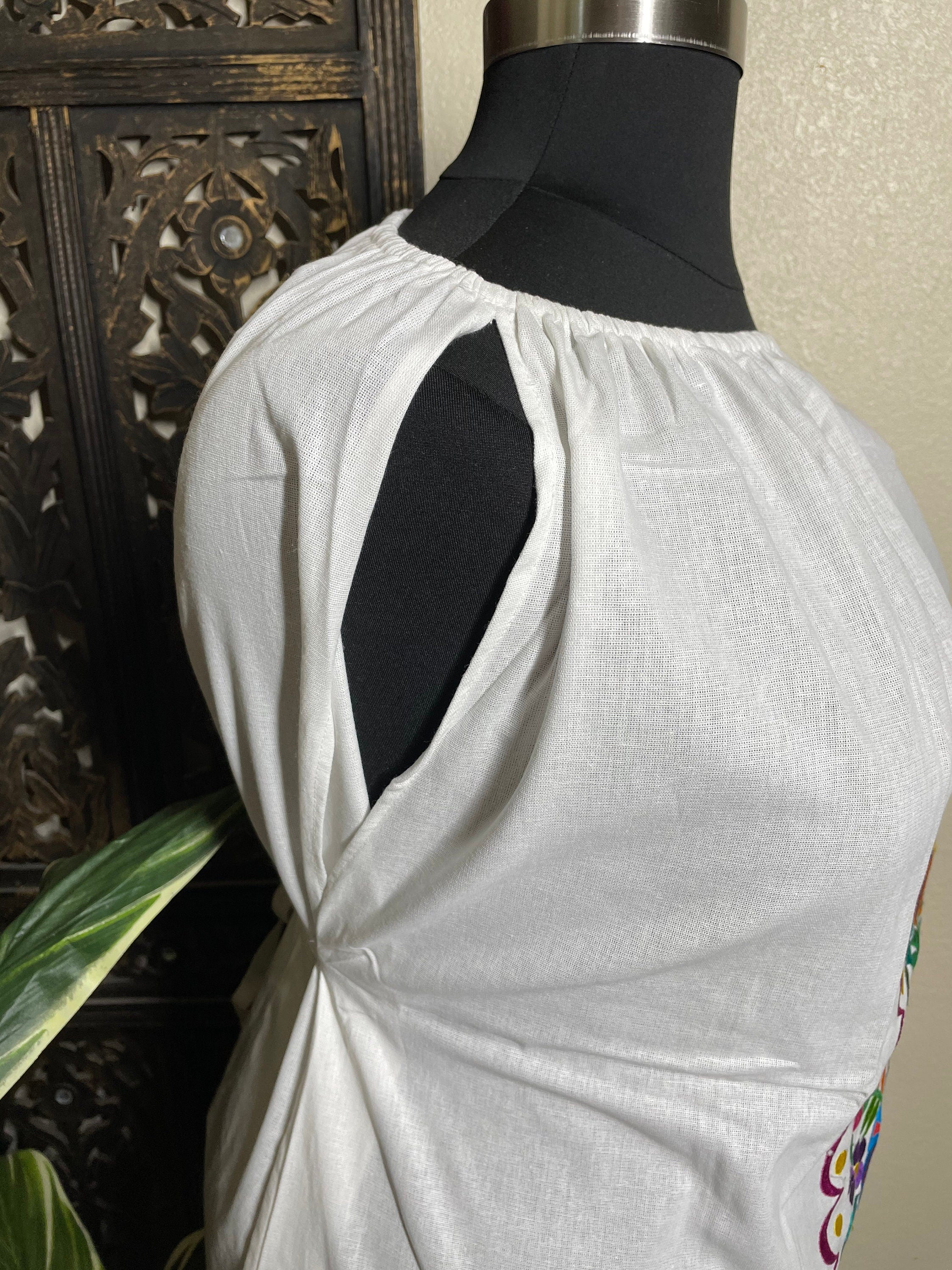 Image of Plus Size Embroidered Mexican Dress - Handmade Artisanal Dress