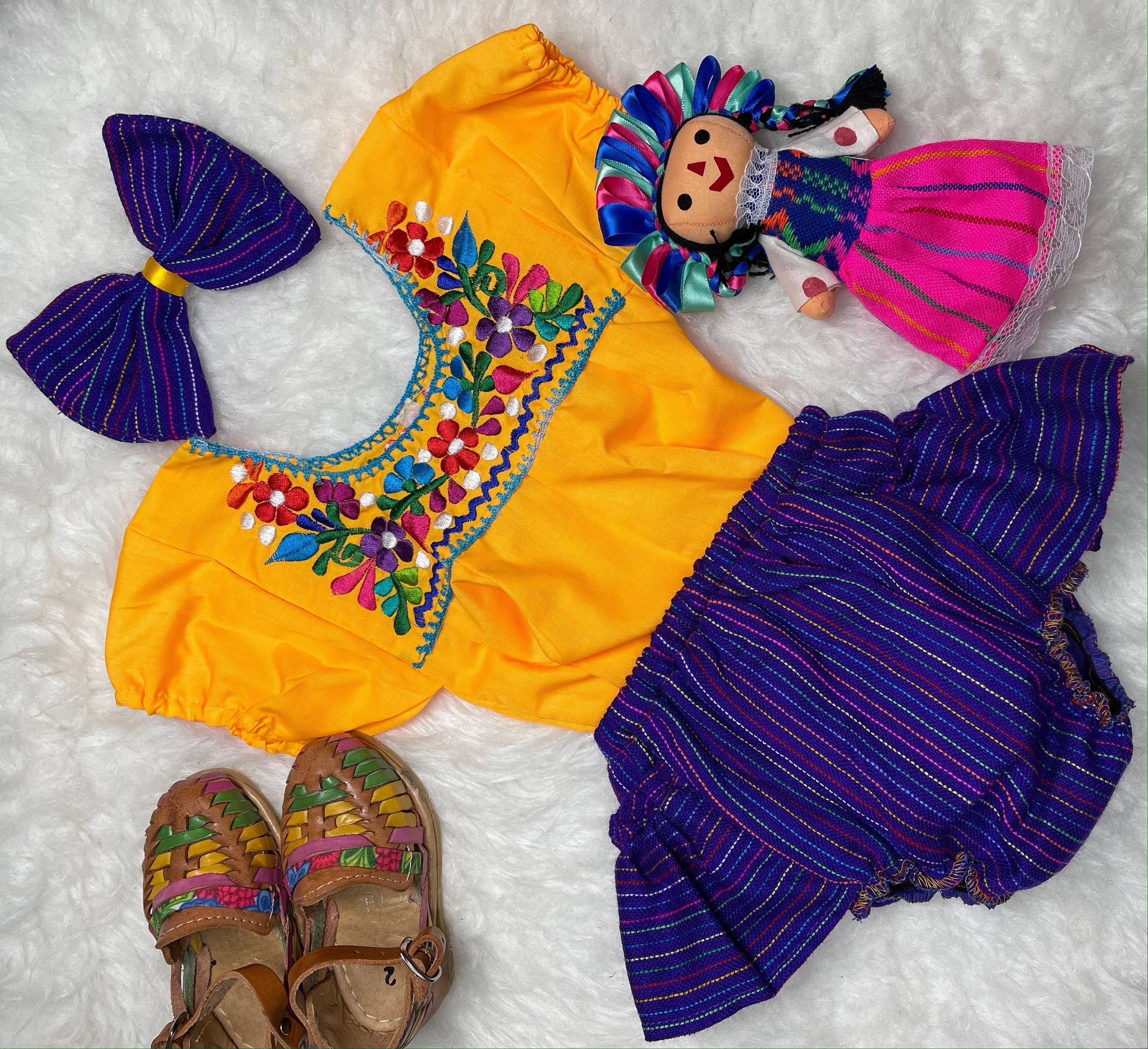 Image of 12 Months Baby Sarape Bloomers Sarape 3 piece Outfit w/Hairbow and Blouse is included