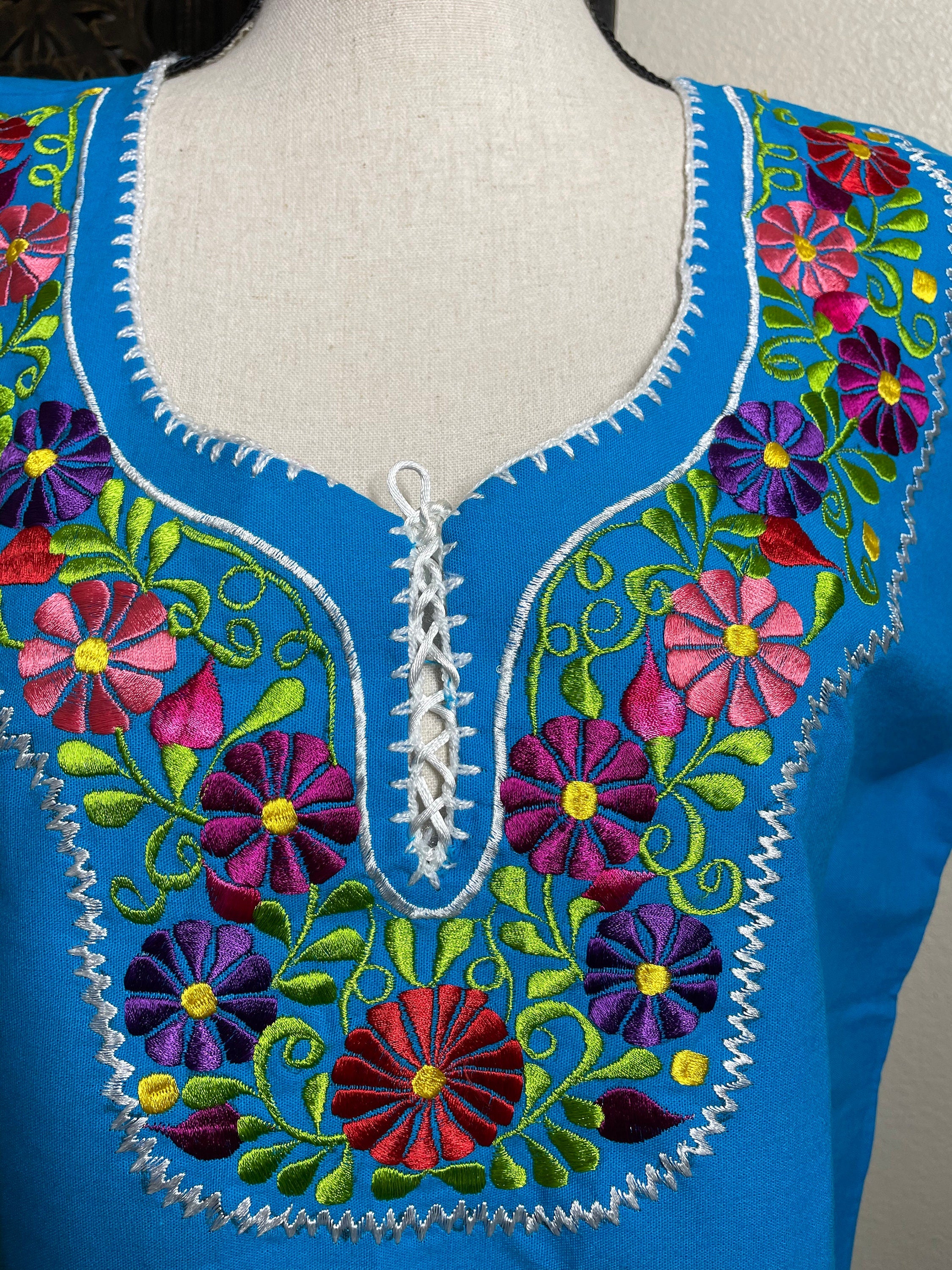Image of Beautiful Embroidered Handmade Blouse - Mexican Floral Artisan Blouse
