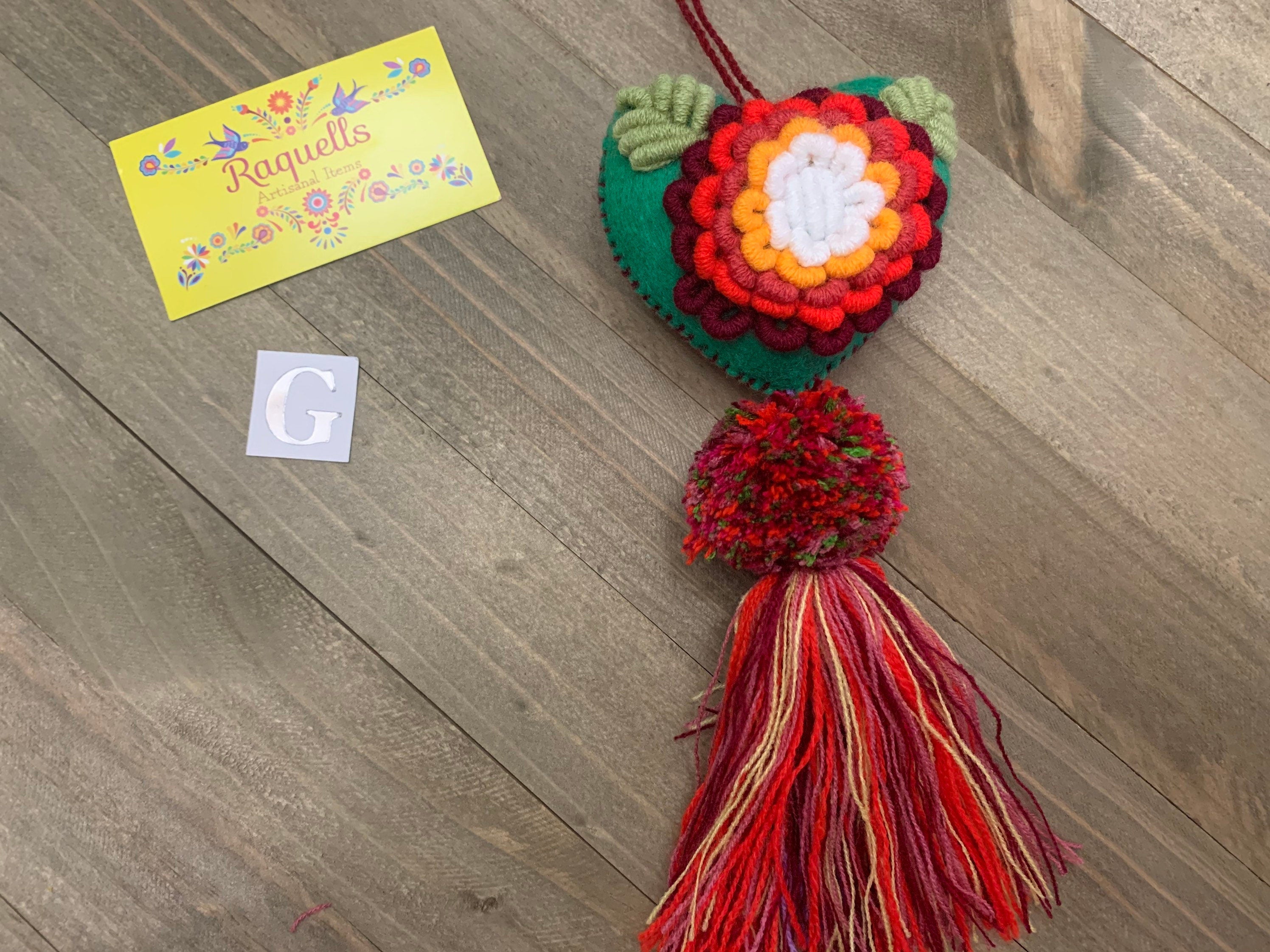 Image of Artisan Made Rococo Heart Tassels - Handmade Tassel Charms