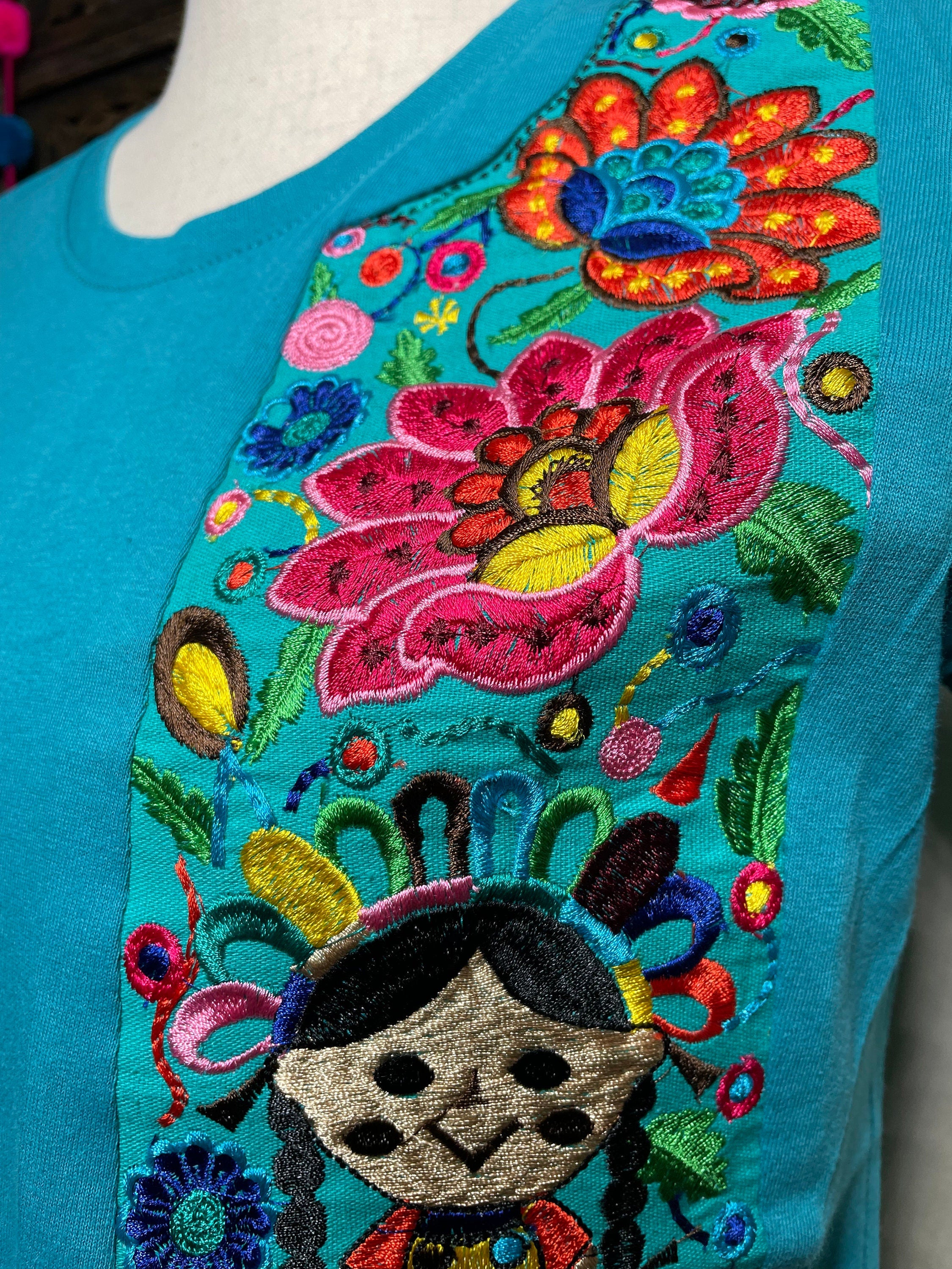 Image of Beautiful Mexican Embroidered TShirts - Artisanal TShirts