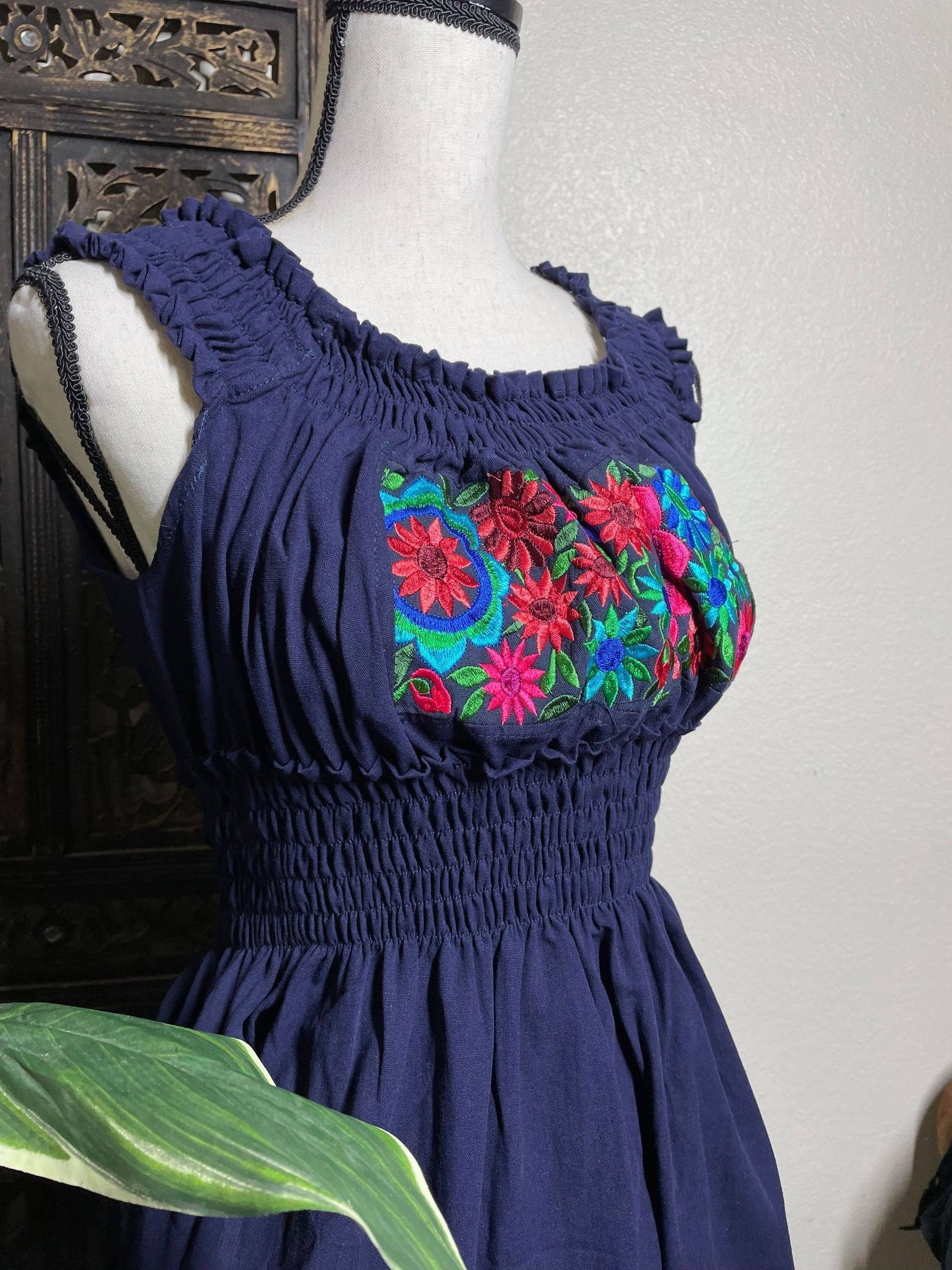 Beautiful Embroidered Sun Dress - Artisanal Embroidered Summer Dress