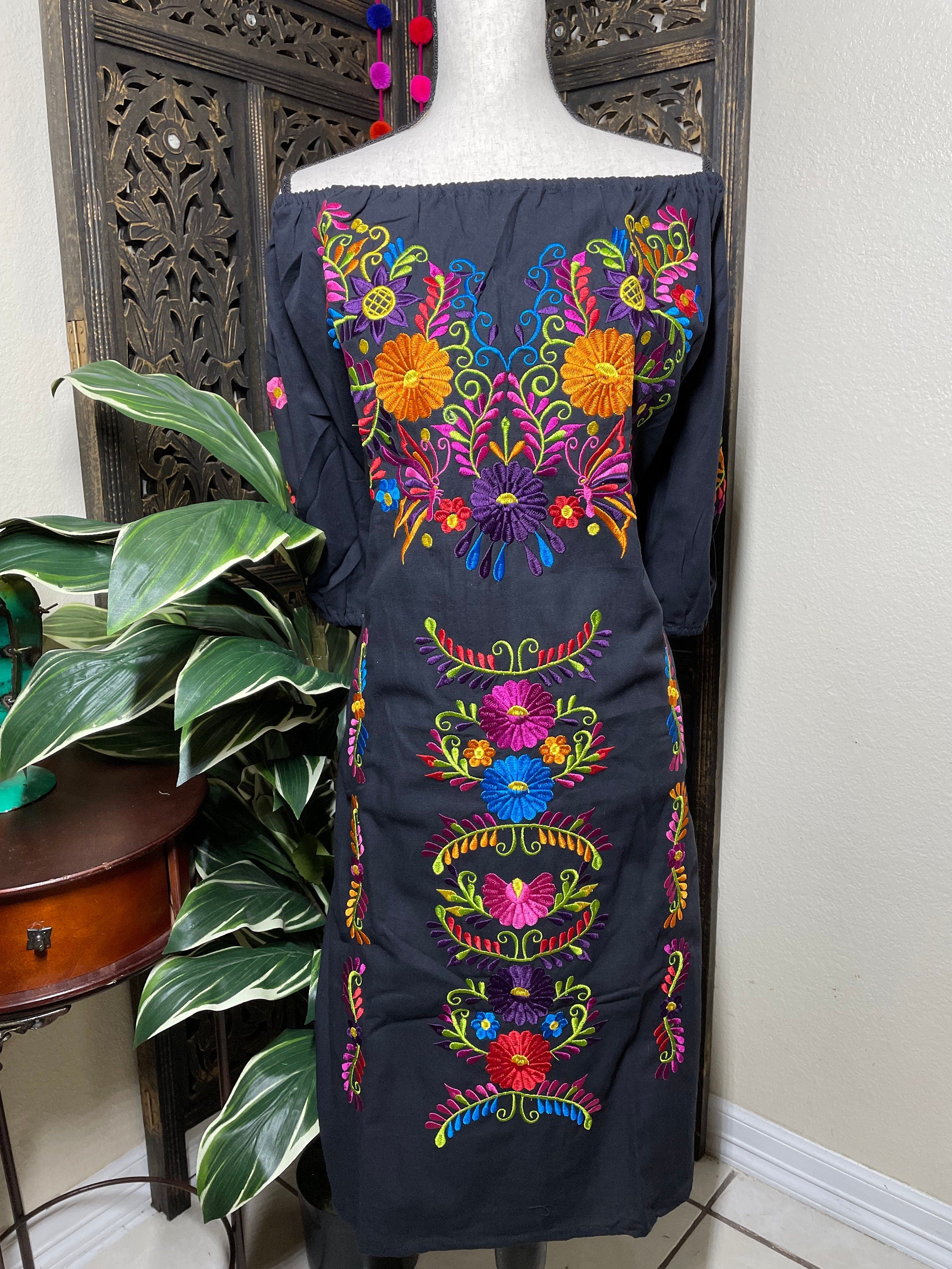 Image of Gorgeous Embroidered Artisanal Dress - Mexican Floral Dress from Chiapas, Mexico