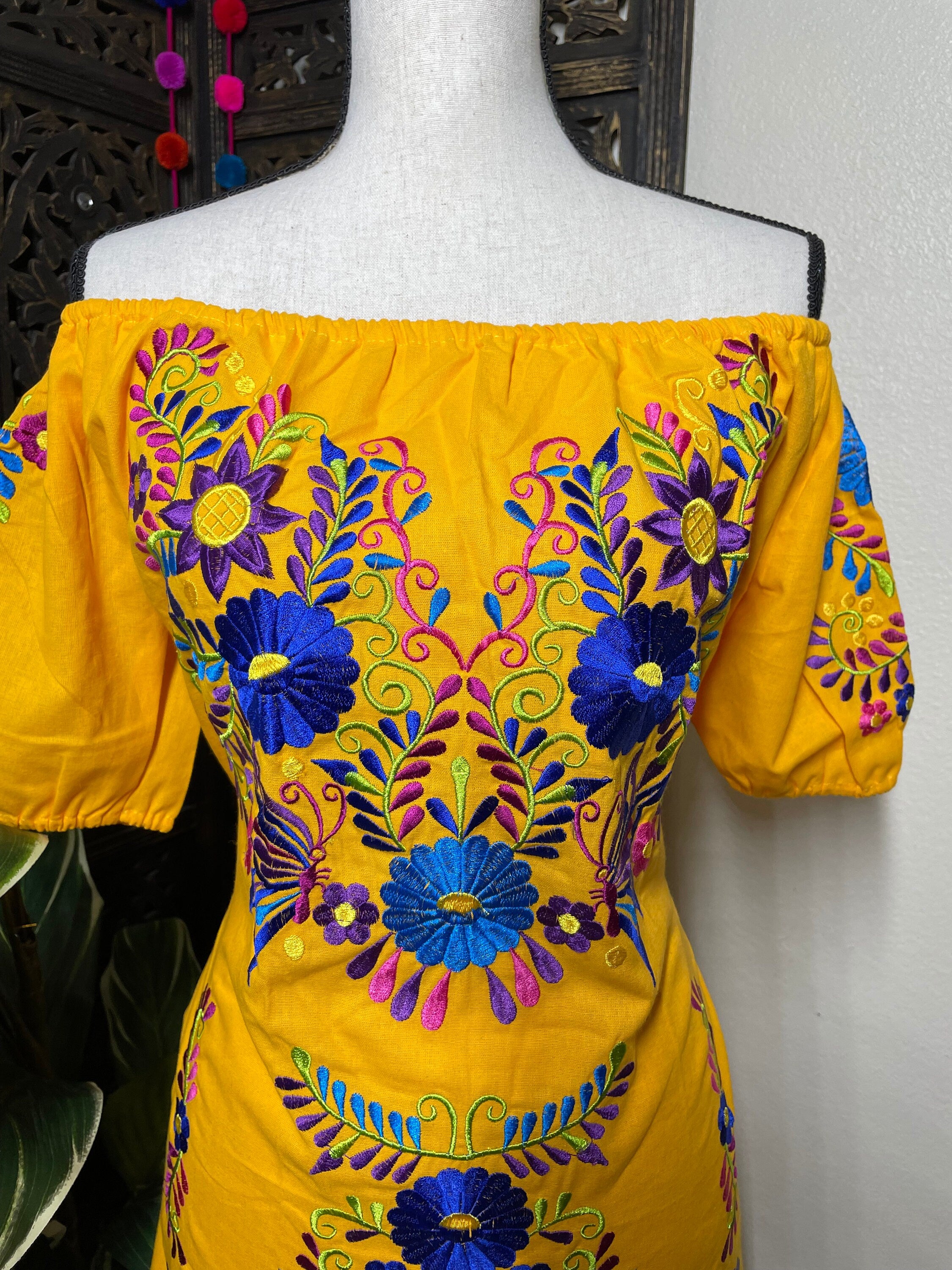 Gorgeous Embroidered Artisanal Dress - Mexican Floral Dress from Chiapas, Mexico