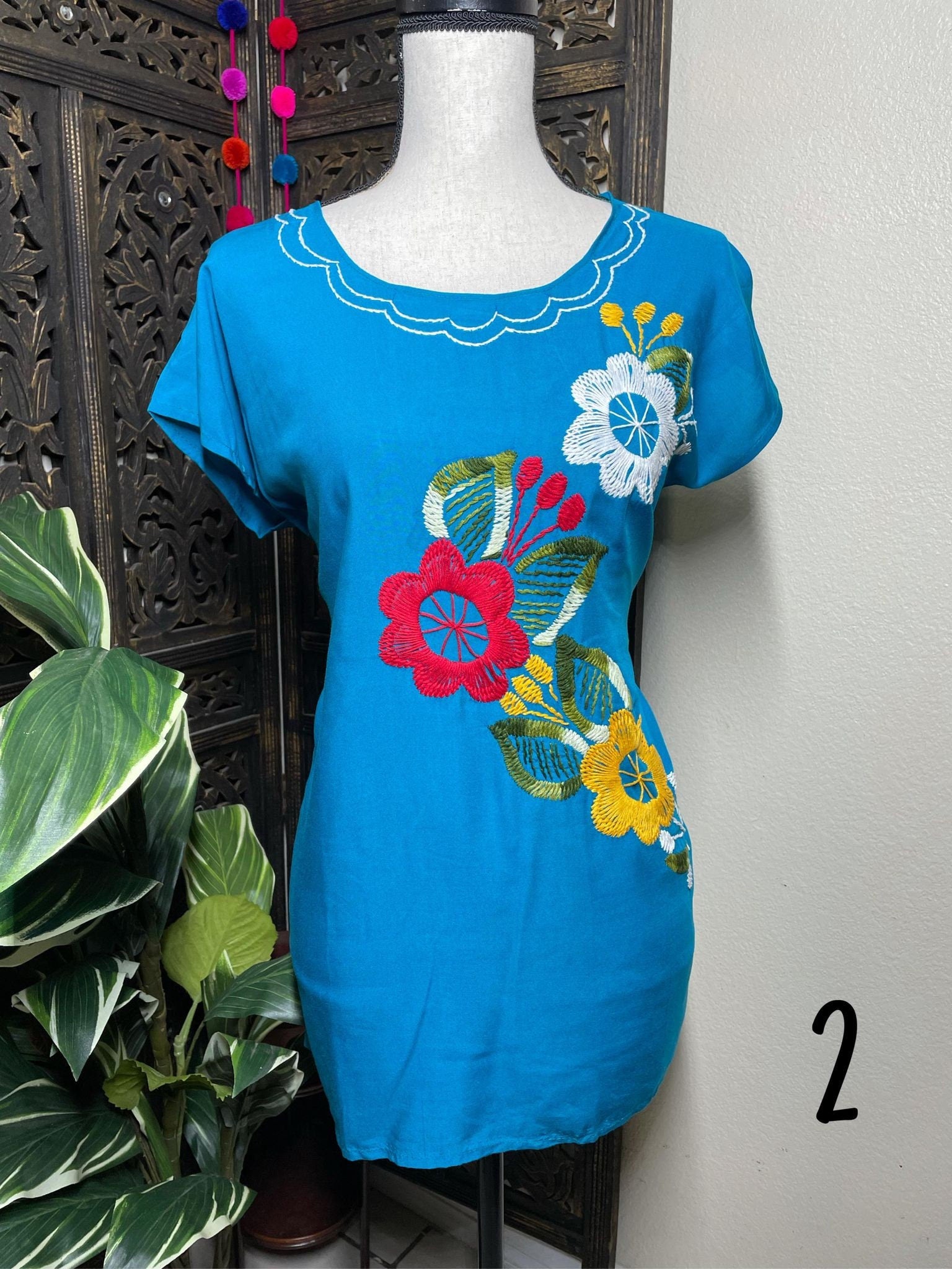 Hand Embroidered Silky Blouse - Artisanal Mexican Blouse