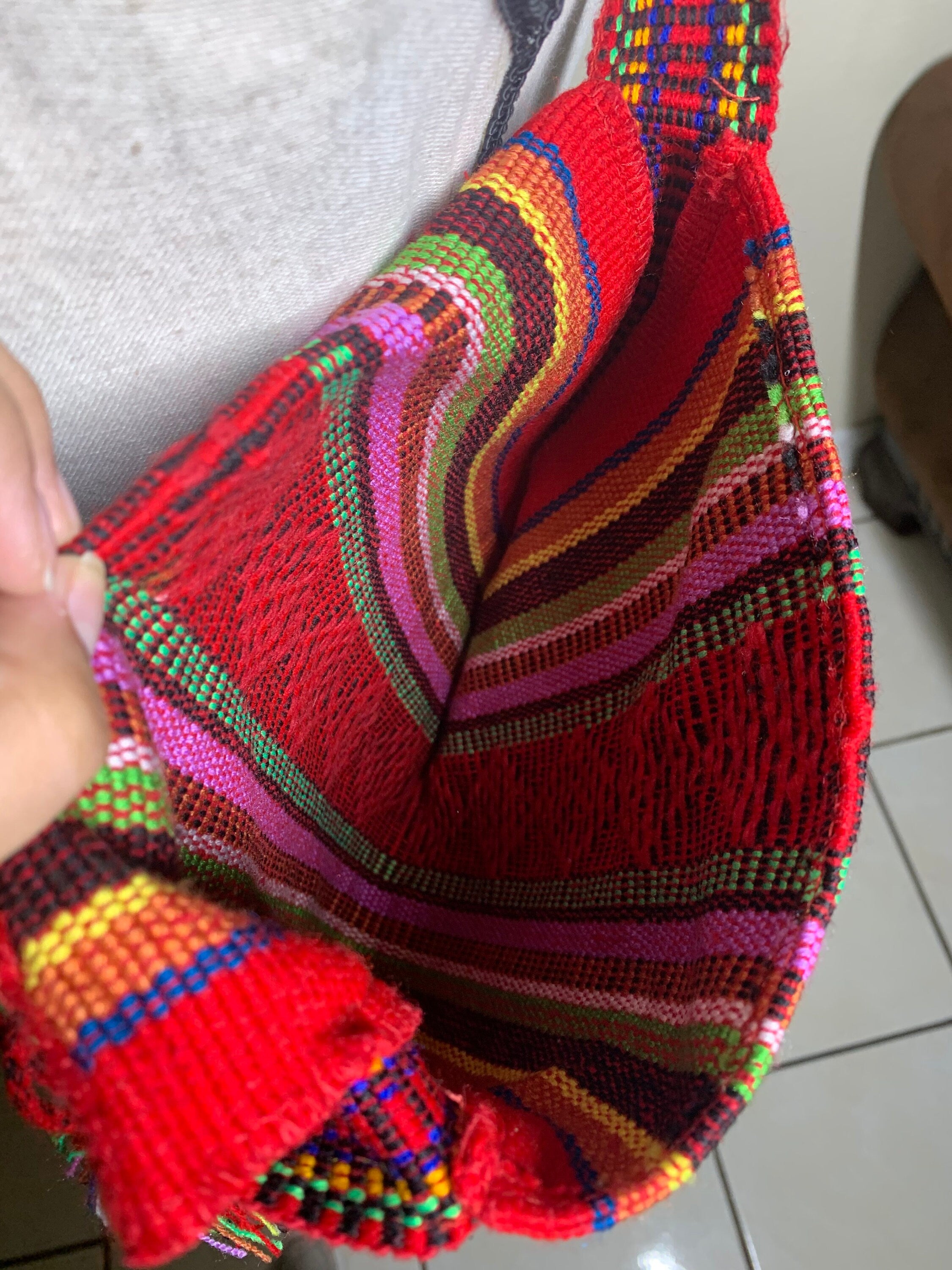 Image of Handmade Rainbow Messenger Bag - Boho Crossbody Bag