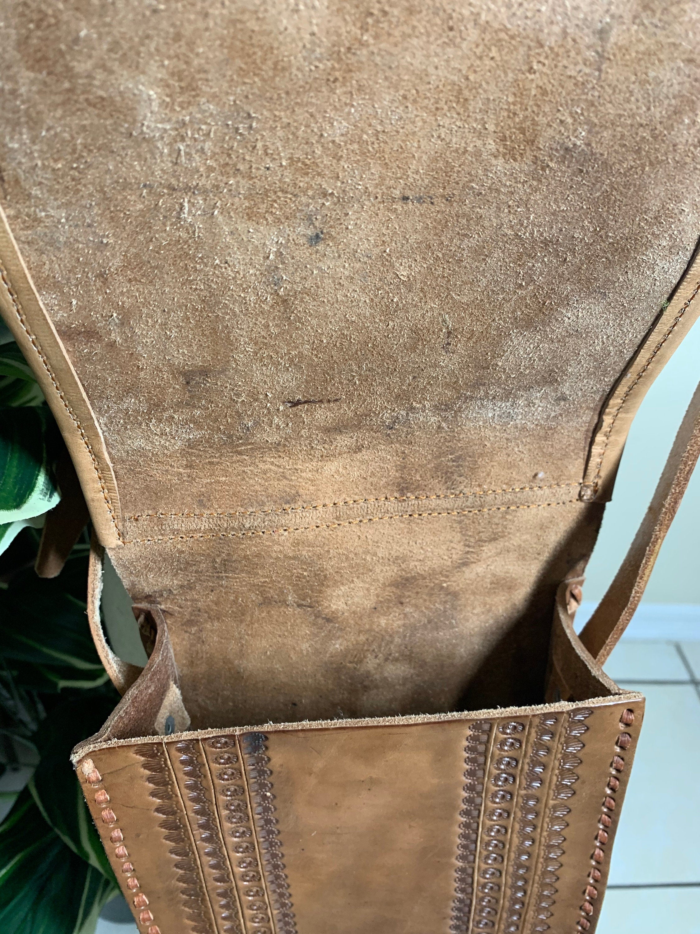 Image of Embroidered Genuine Leather Bag - Handmade Sunflower Side Bag