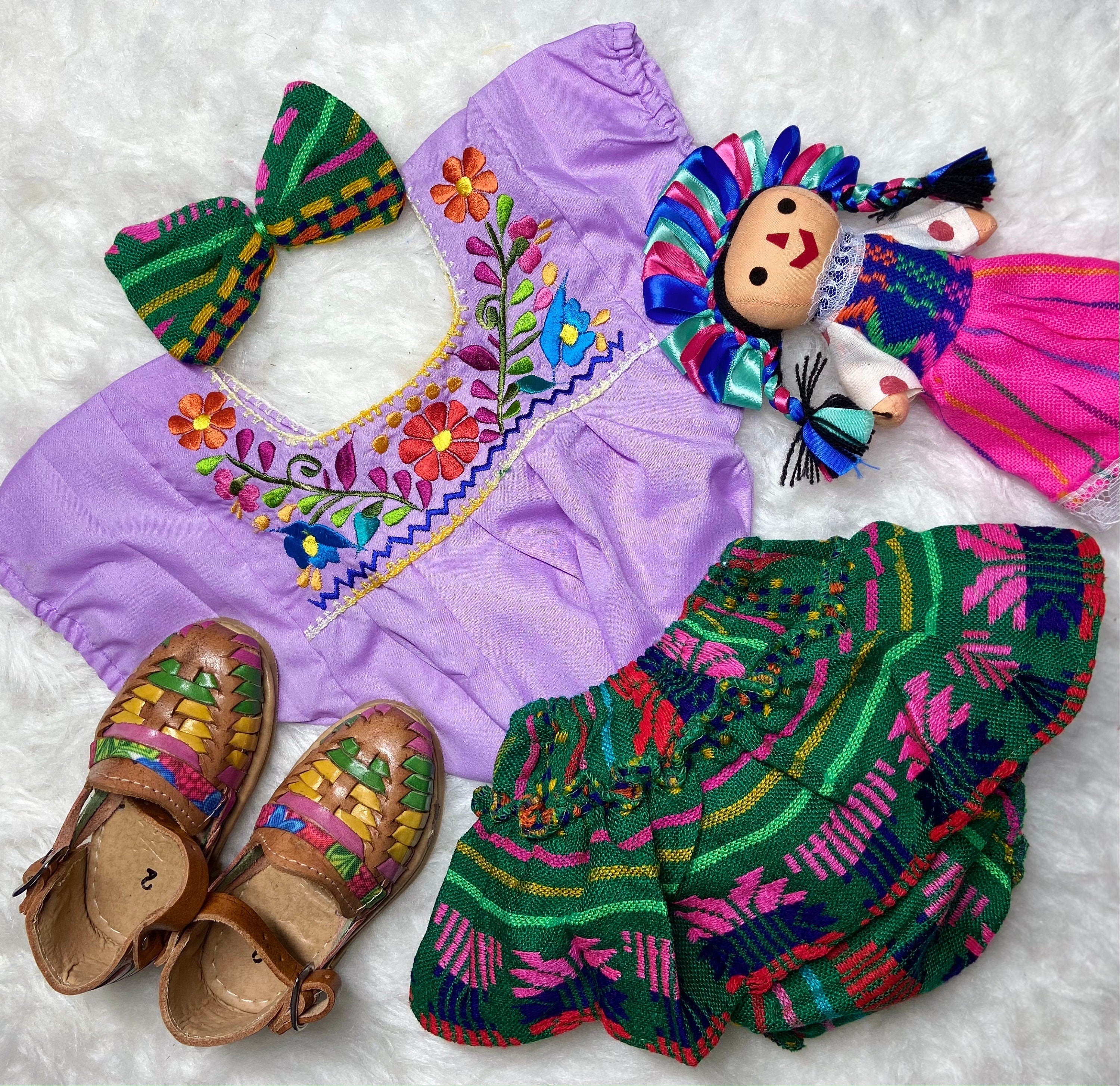 Image of 0-3 Months Baby Sarape Bloomers, 3 piece Outfit w/Hairbow, blouse is included