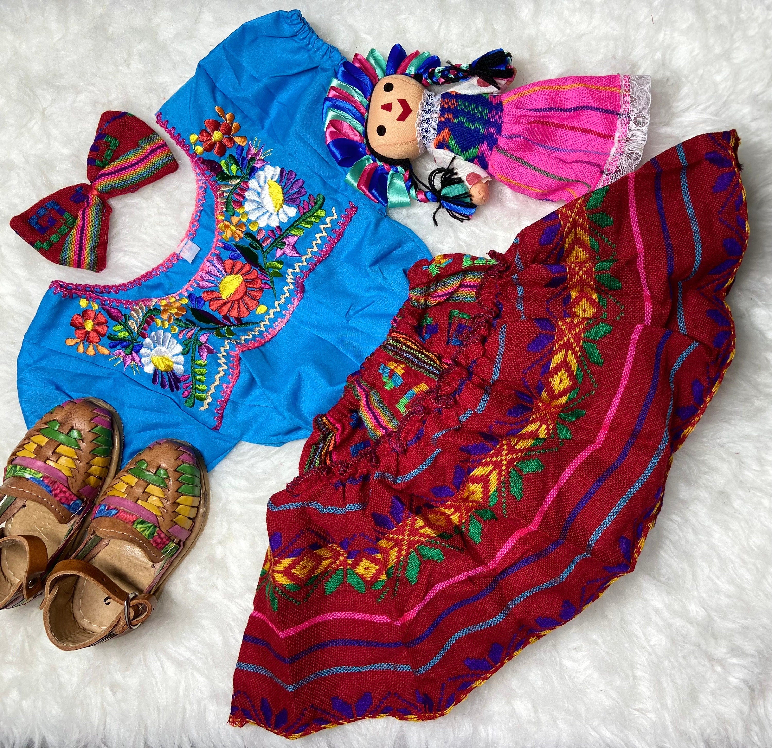 Image of 6-9 Months Baby Sarape Bloomers Sarape 3 piece Outfit w/Hairbow and Blouse is included