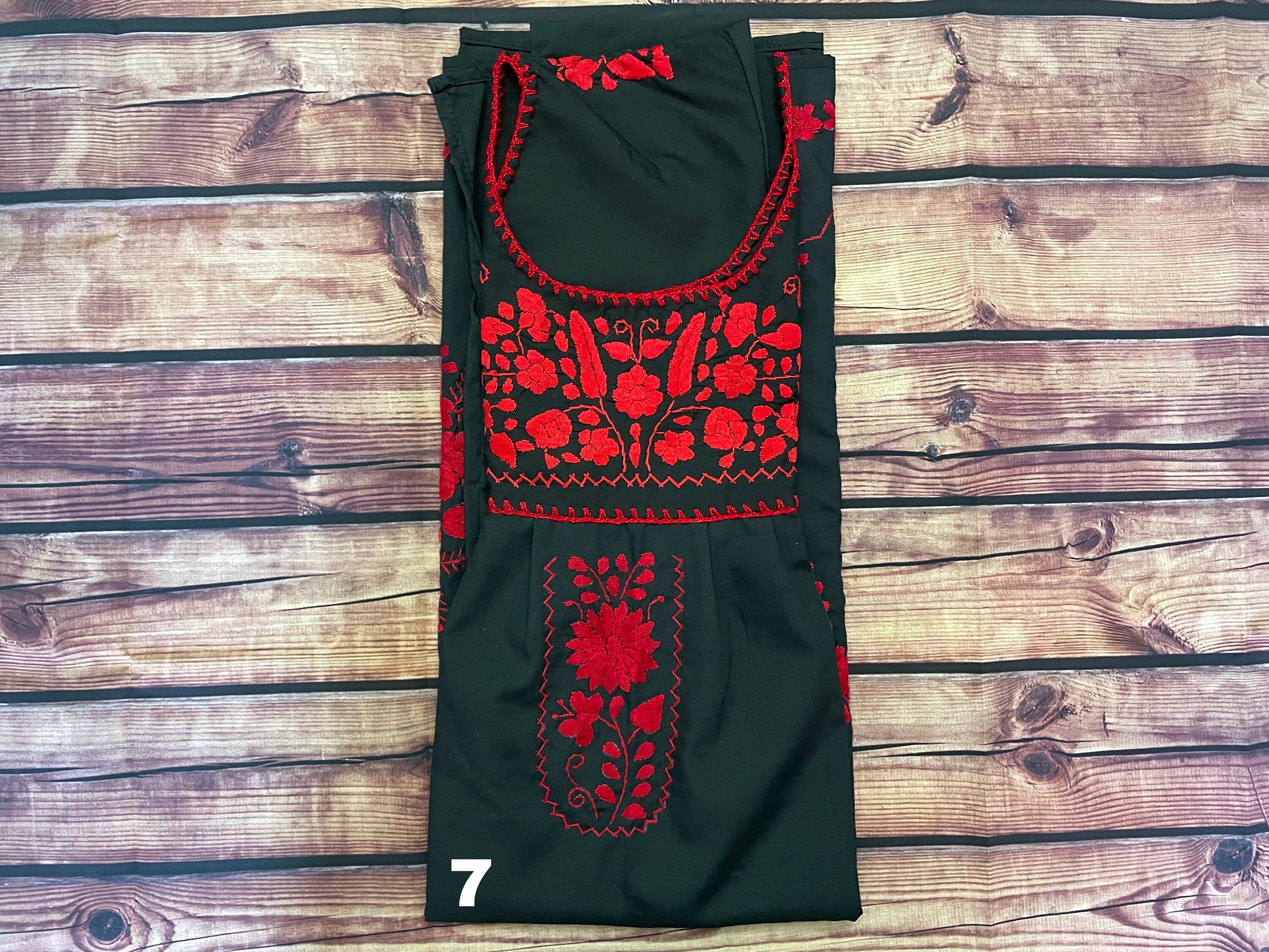 Beautiful Traditional Mexican Hand Embroidered Dress - Artisanal Dress from Puebla, Mexico - Medium