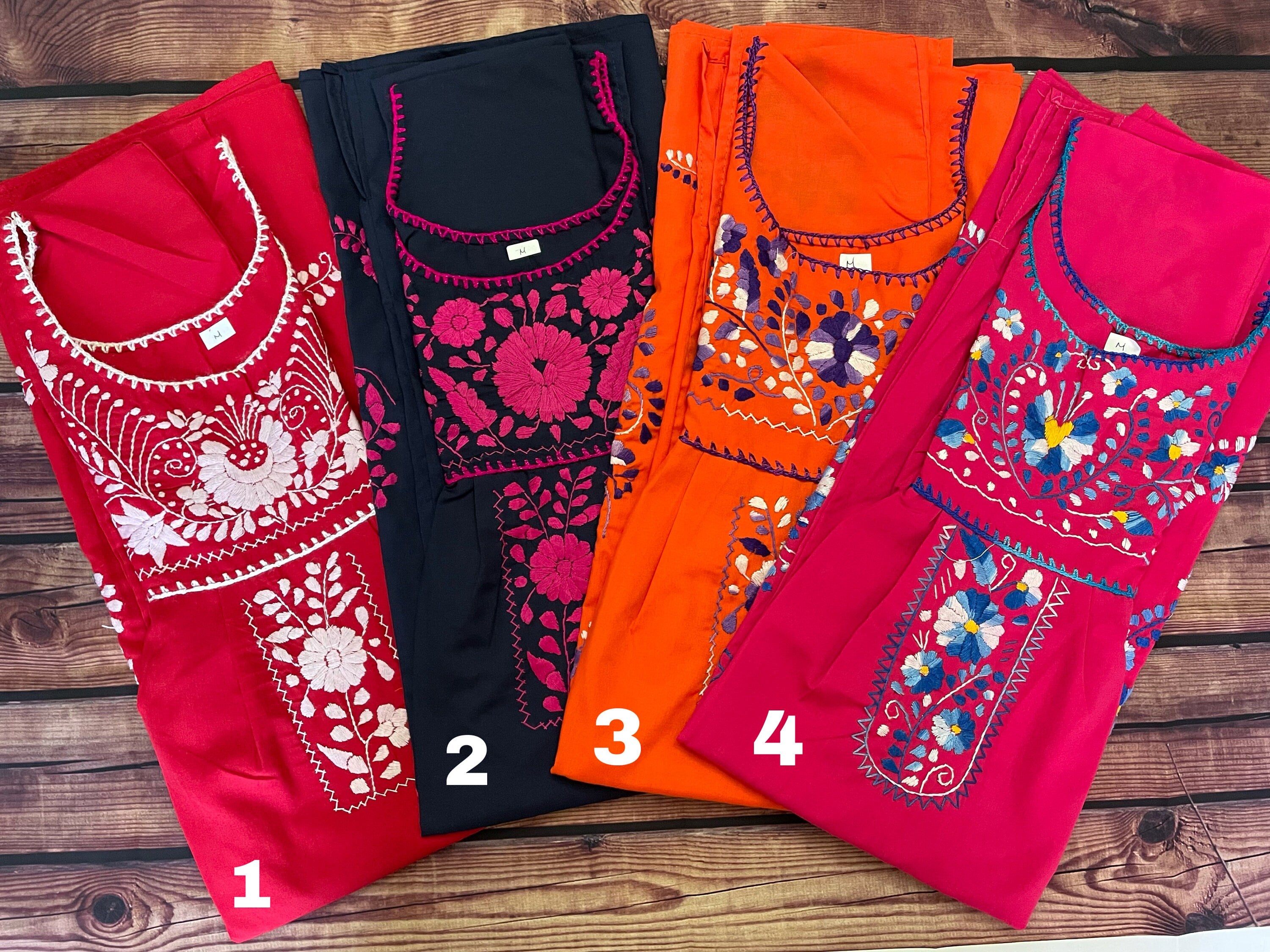 Beautiful Traditional Mexican Hand Embroidered Dress - Artisanal Dress from Puebla, Mexico - Medium