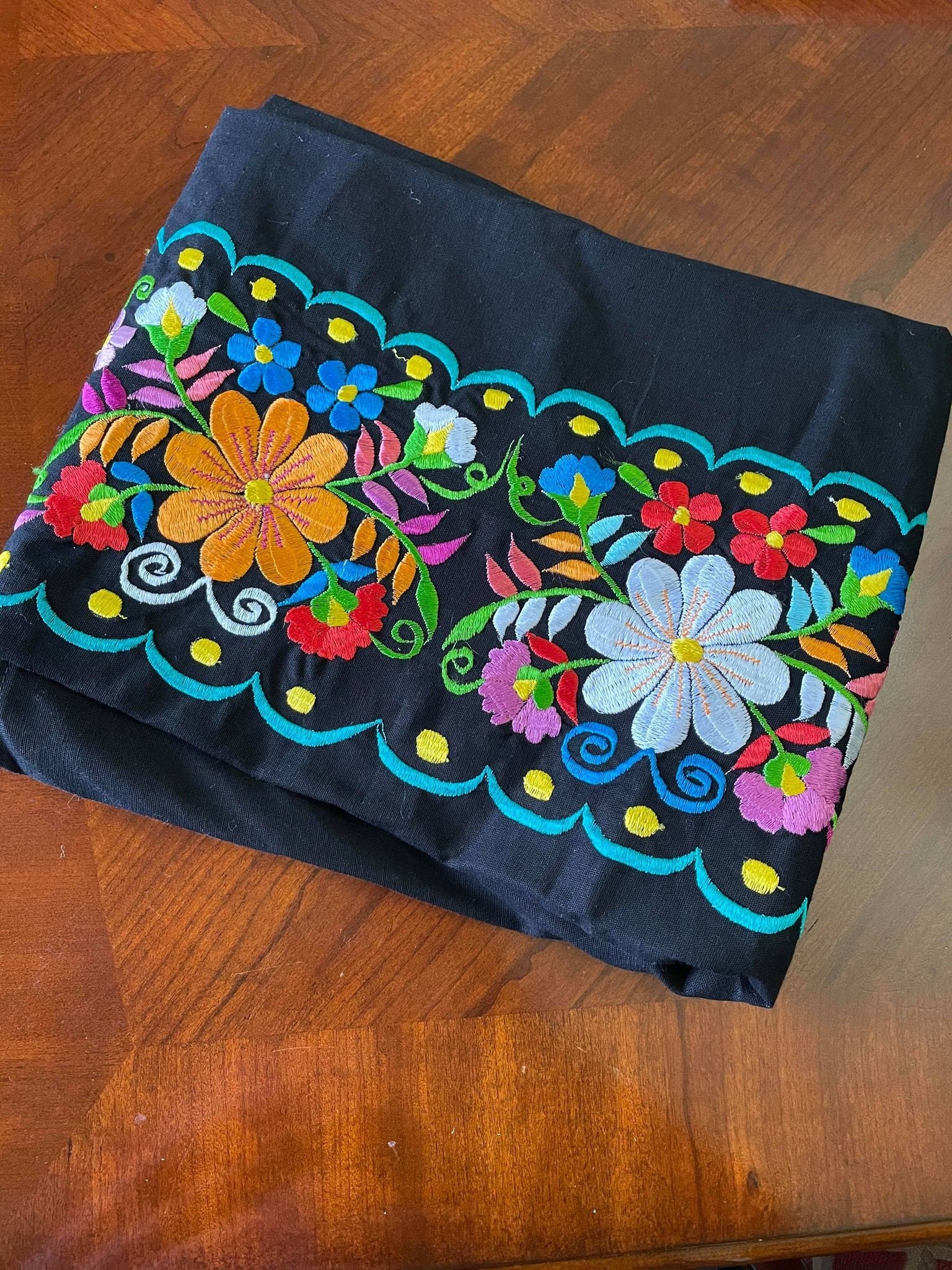 Plus Size Embroidered Mexican Dress - Handmade Artisanal Dress