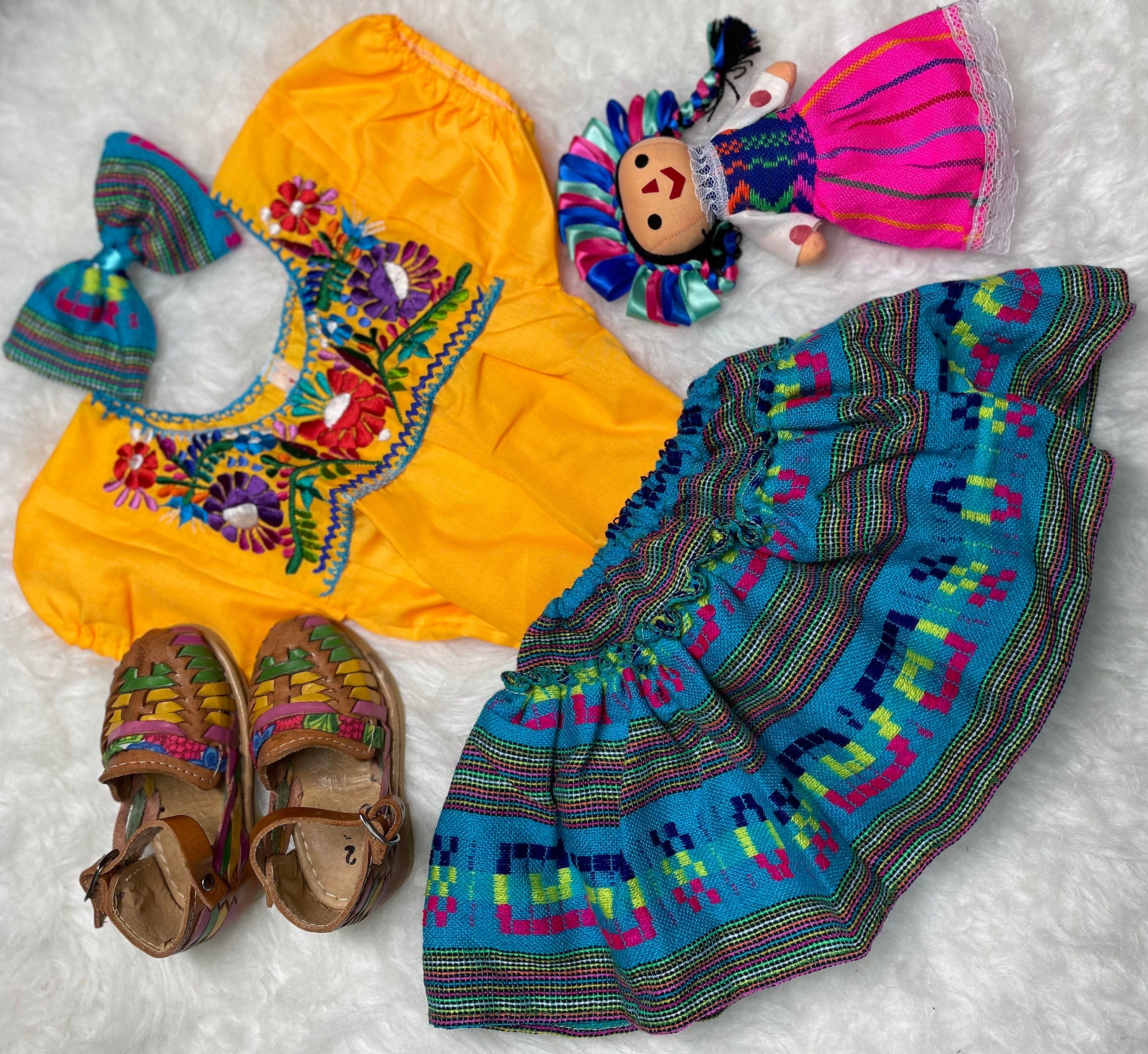 Image of 12 Months Baby Sarape Bloomers Sarape 3 piece Outfit w/Hairbow and Blouse is included