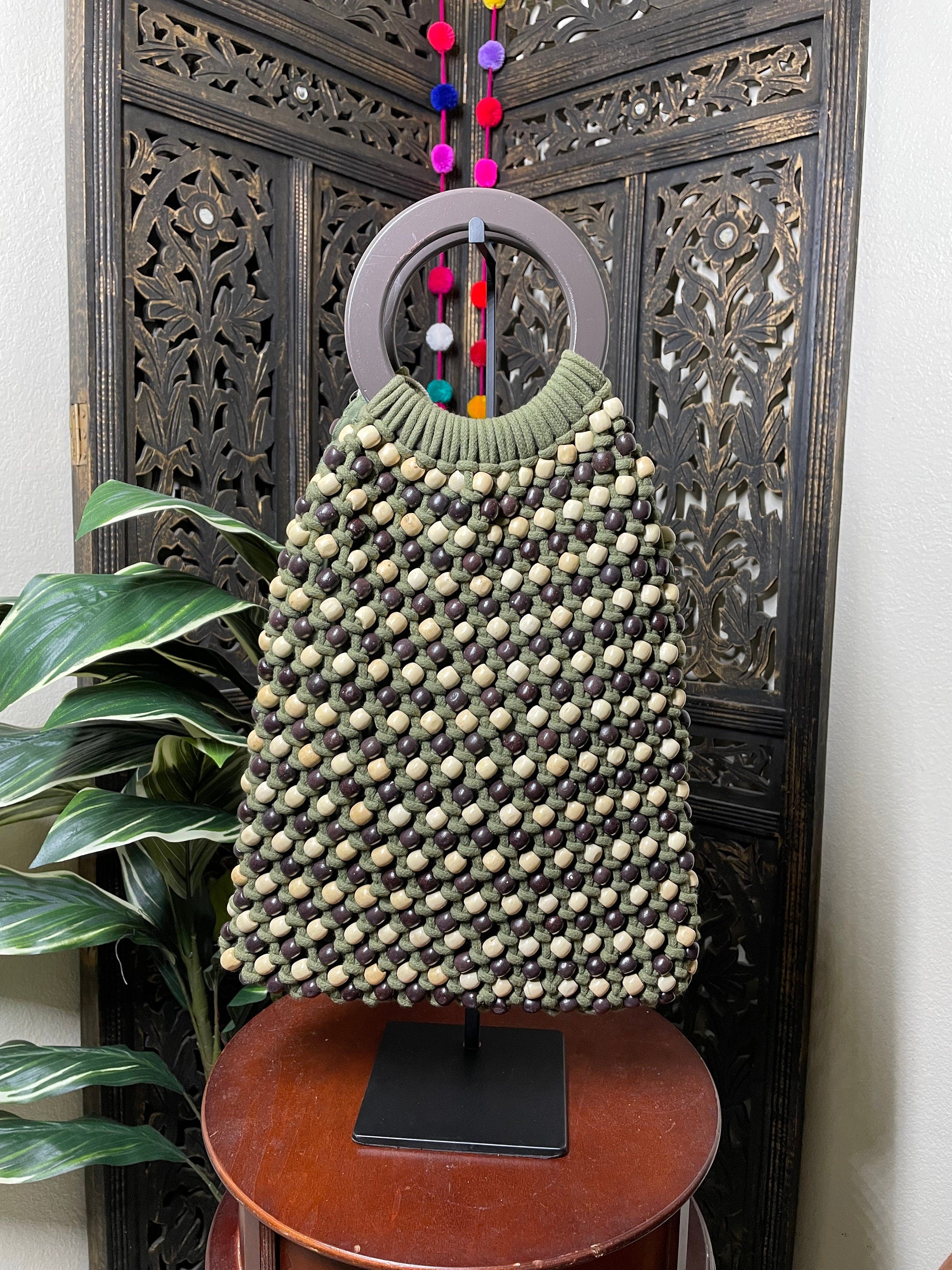 Image of Beautiful Handmade Beaded Boho Purse