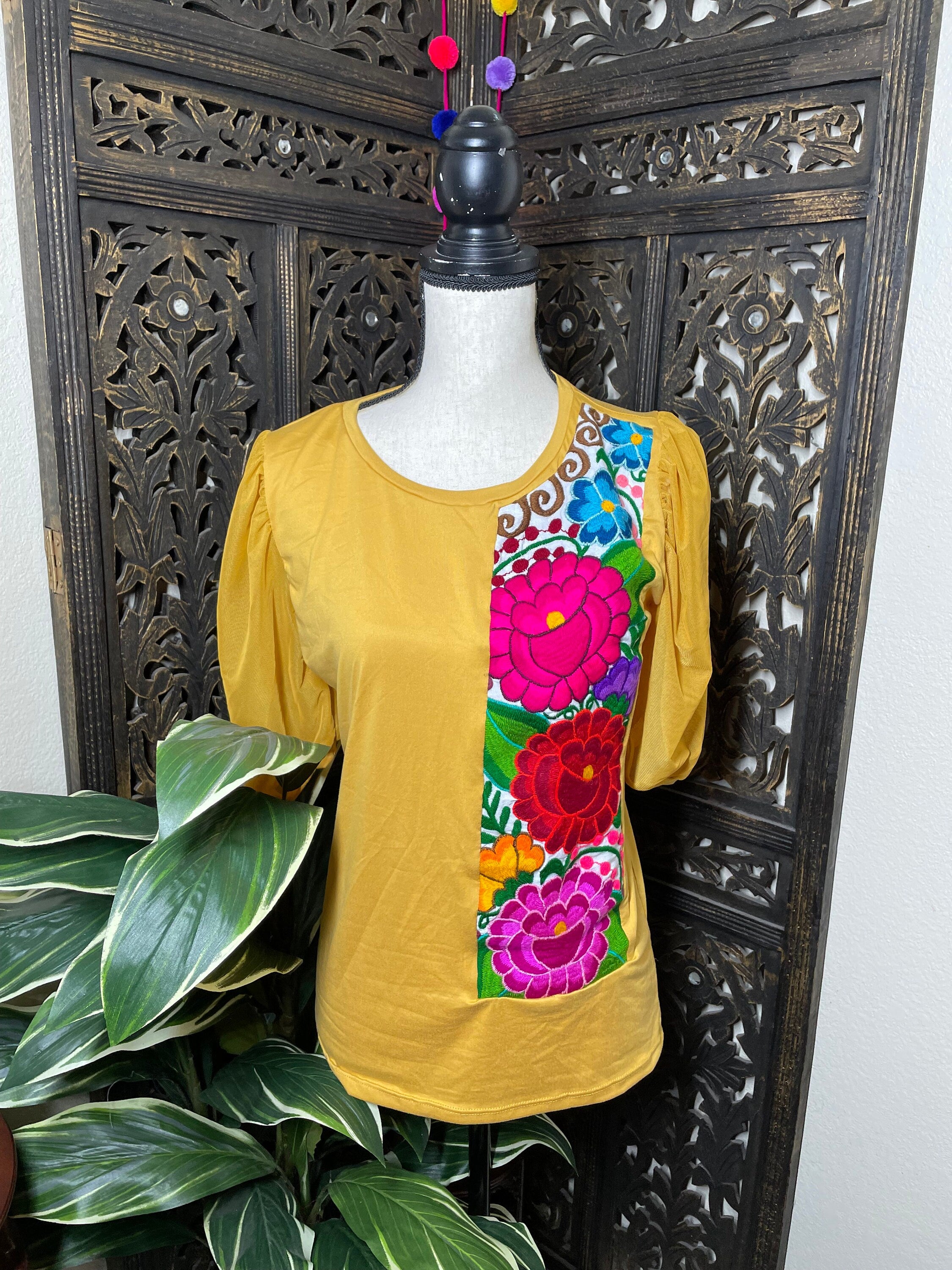 Image of Trendy Floral Embroidered Blouse - Artisan Made Embroidered Blouse - Chiapas, Mexico