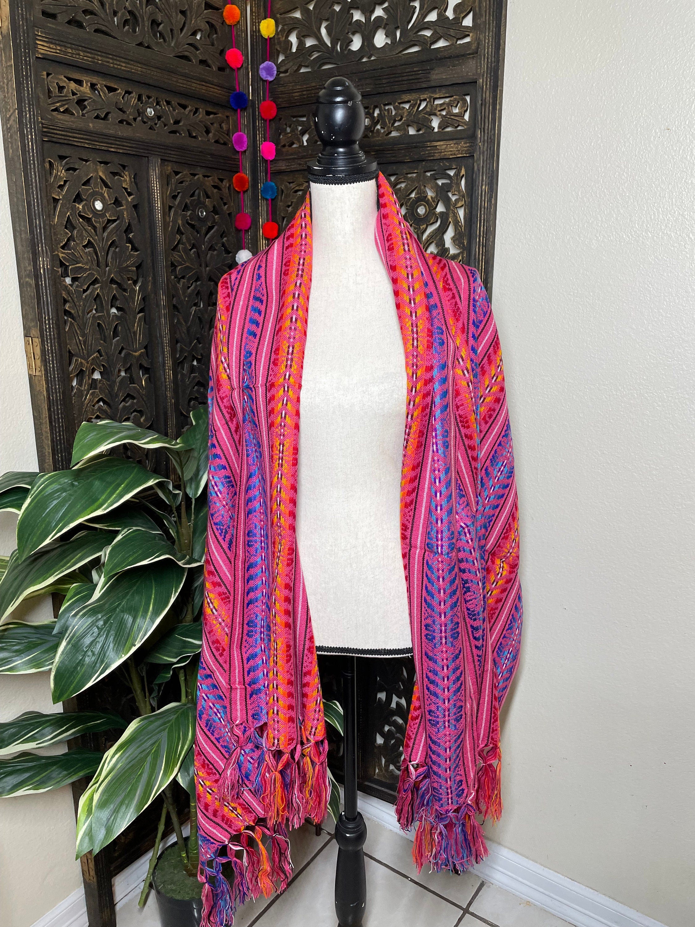 Image of Handmade Mexican Rebozo Shawl: Artisan Cotton Blend Wrap