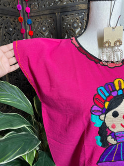 Image of Embroidered Artisanal Lele Blouse - Handmade Artisanal Mexican Blouse - Size Large