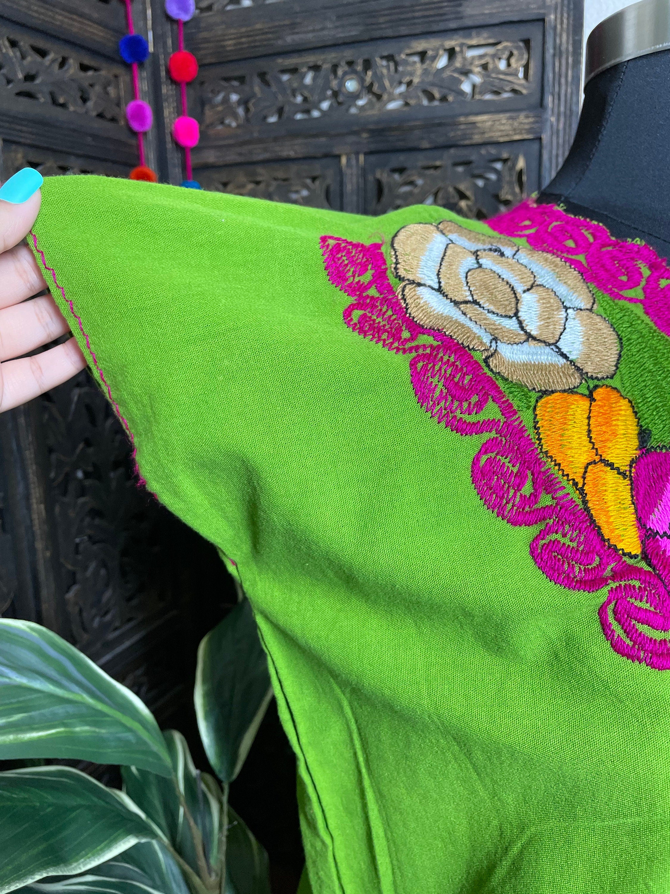 Image of Artisanal Mexican Embroidered Blouse - Handmade Floral Embroidered Blouse from Chiapas, Mexico