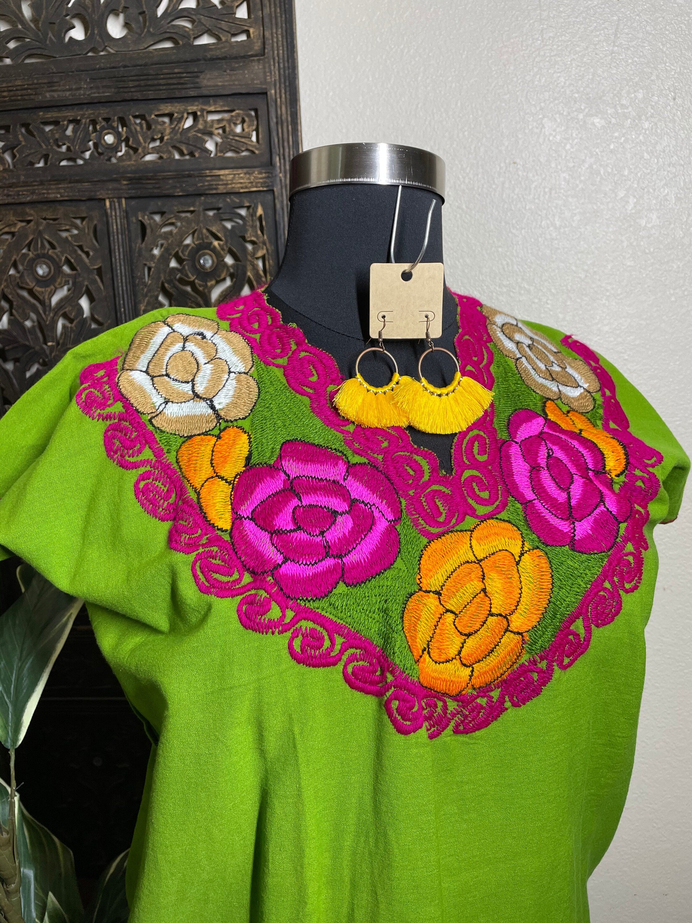 Image of Artisanal Mexican Embroidered Blouse - Handmade Floral Embroidered Blouse from Chiapas, Mexico