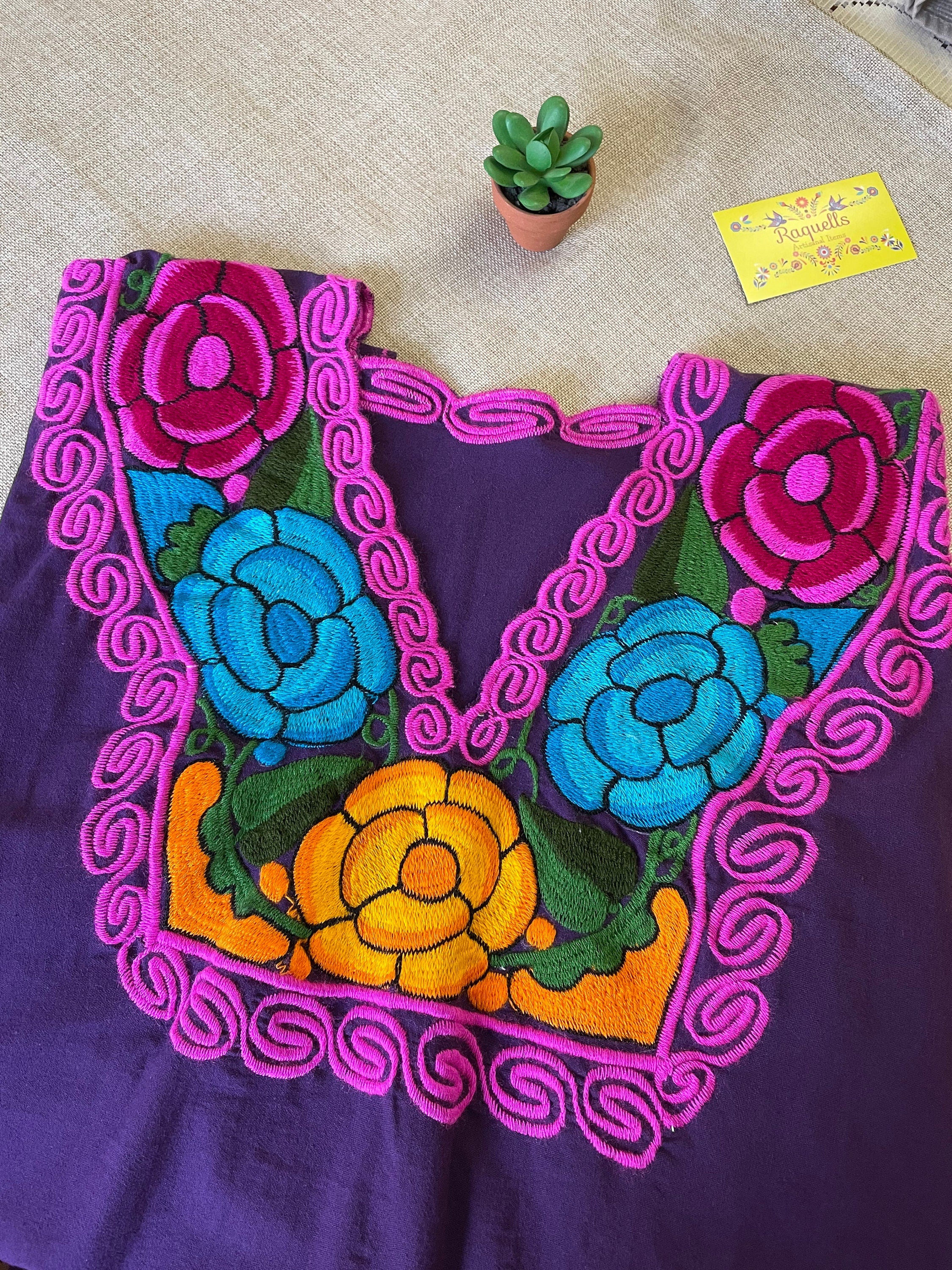 Image of Artisanal Mexican Embroidered Blouse - Handmade Floral Embroidered Blouse from Chiapas, Mexico