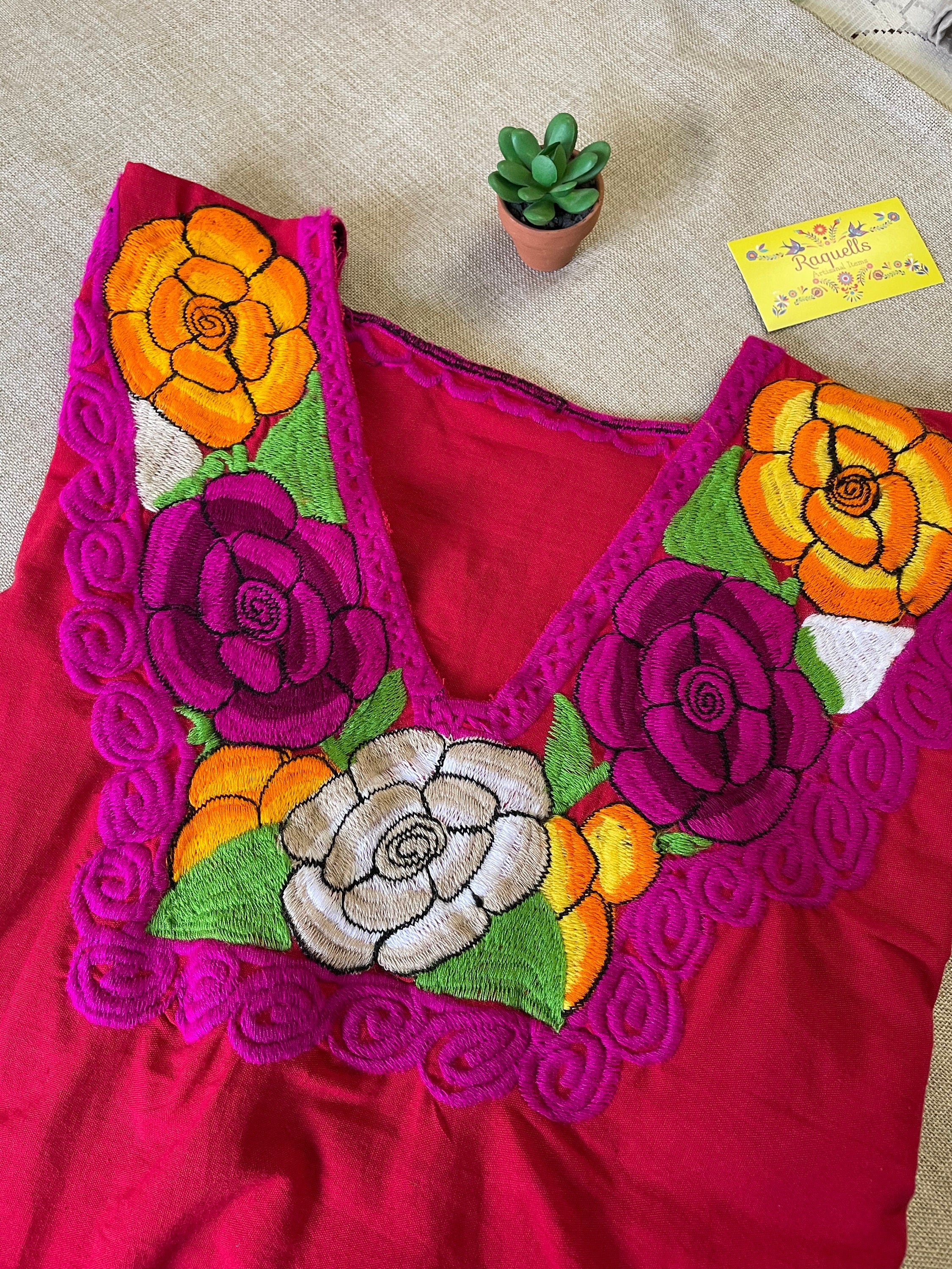 Artisanal Mexican Embroidered Blouse - Handmade Floral Embroidered Blouse from Chiapas, Mexico